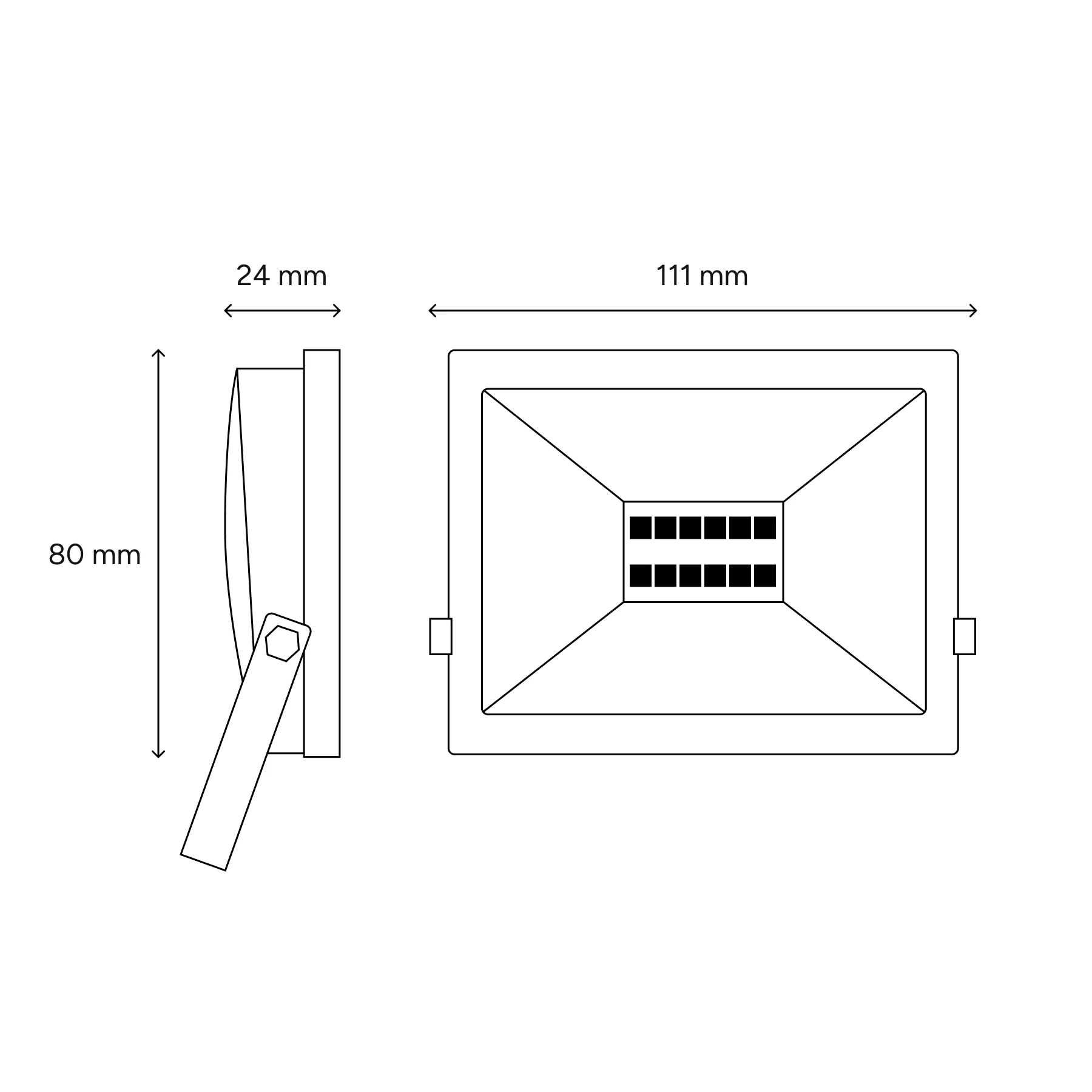 LED Strahler  - 11,1 x 8 x 2,4 cm - 10 W - Lichtfarbe: Kaltweiß