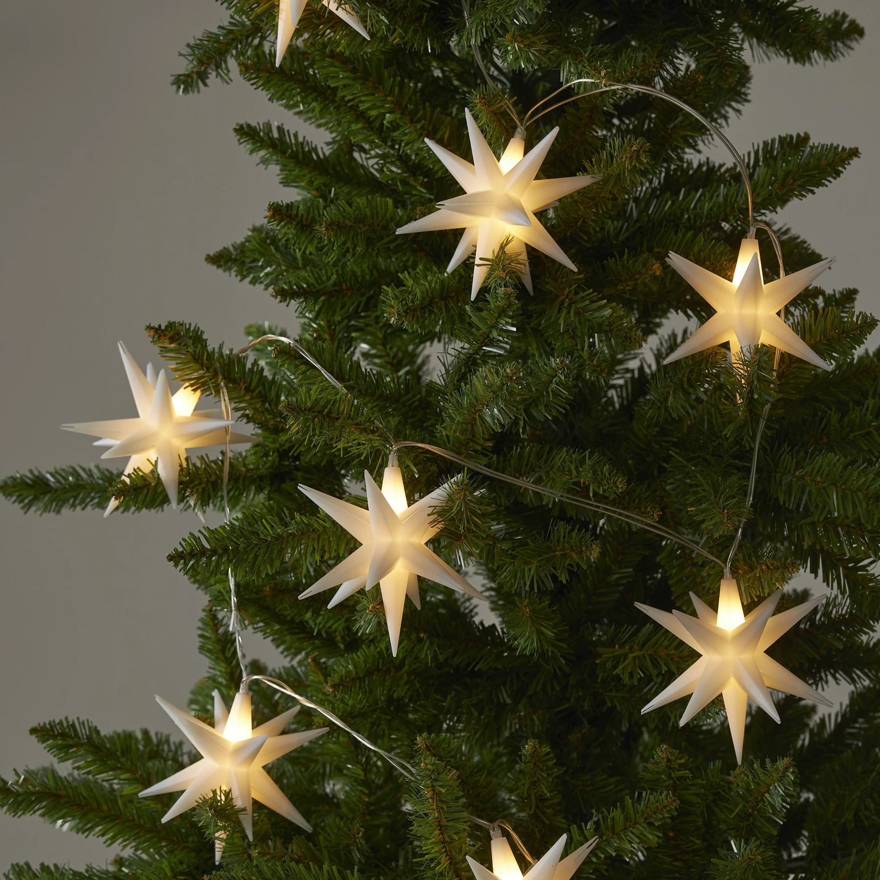 December - Deko Lichterkette für innen - 2,1 m - 8 LEDs - Timer - Batteriebetrieb - Warmweiß