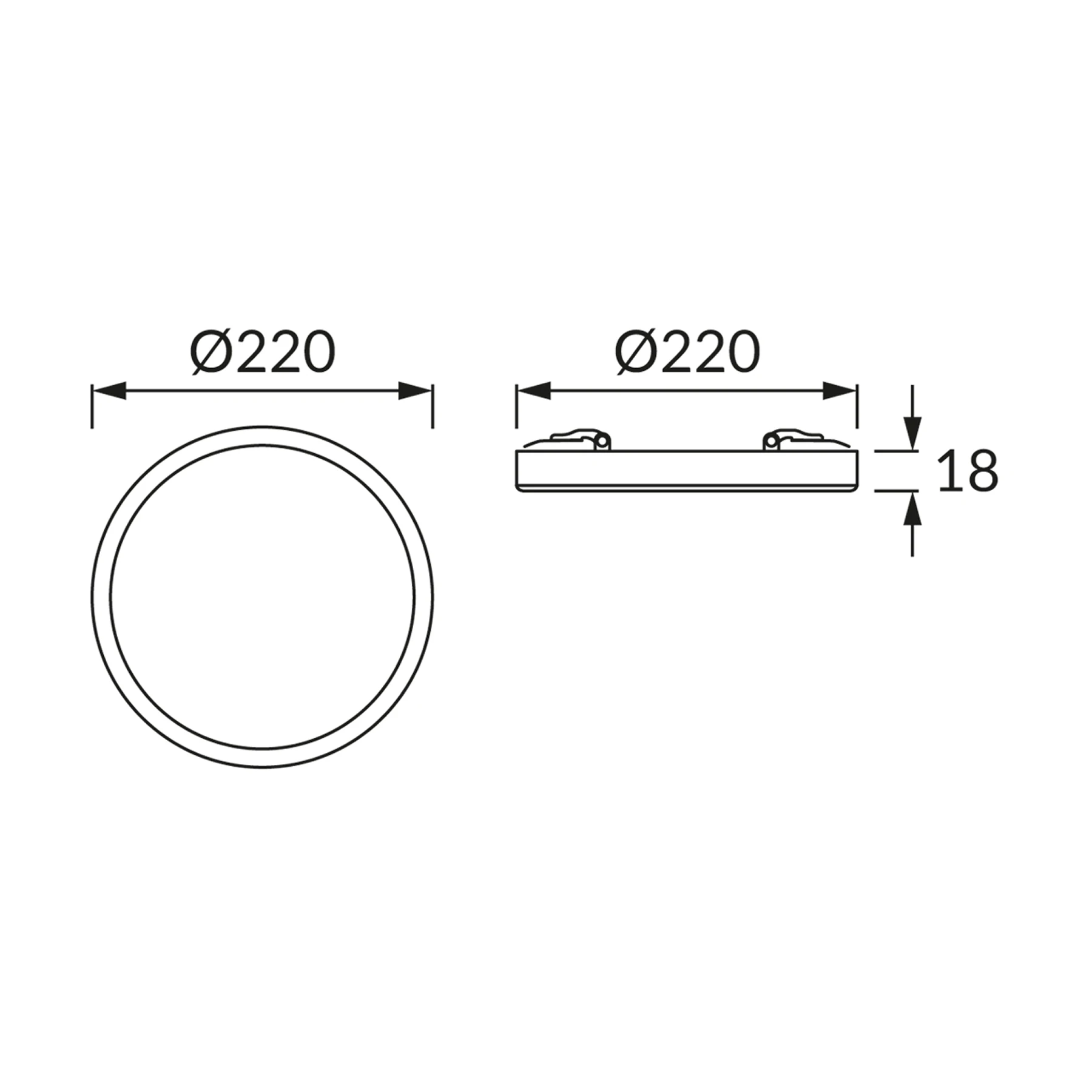 Decken Aufbauleuchte in weiß - Ø22cm - 18 W - Lichtfarbe: weiß einstellbar