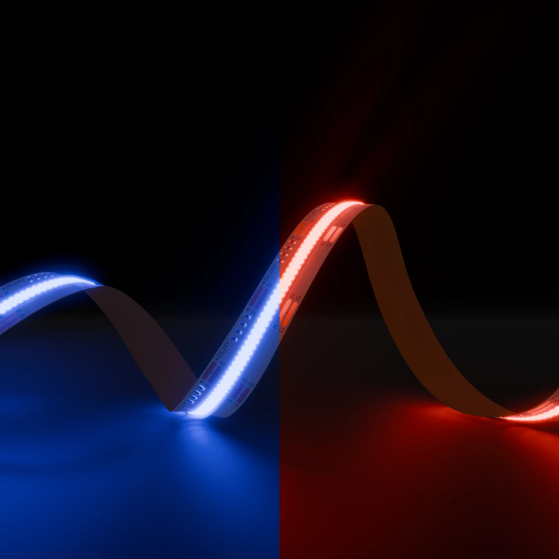 24V COB LED Streifen - RGB - alle 1,85cm teilbar - 1134 LED Chips pro Meter