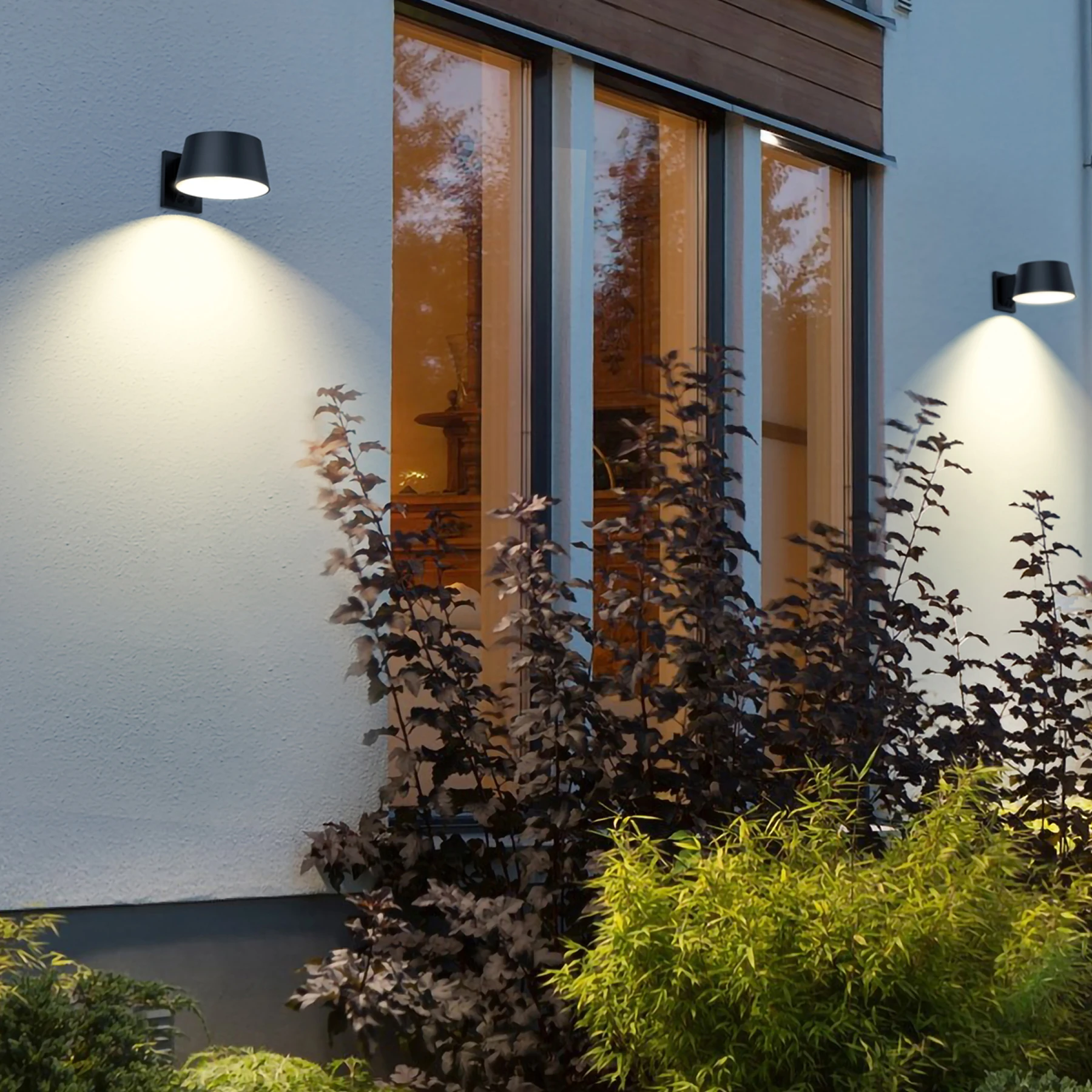 SOL - Solar Wandleuchte mit Bewegungsmelder in schwarz - 2 W - Lichtfarbe: neutralweiß