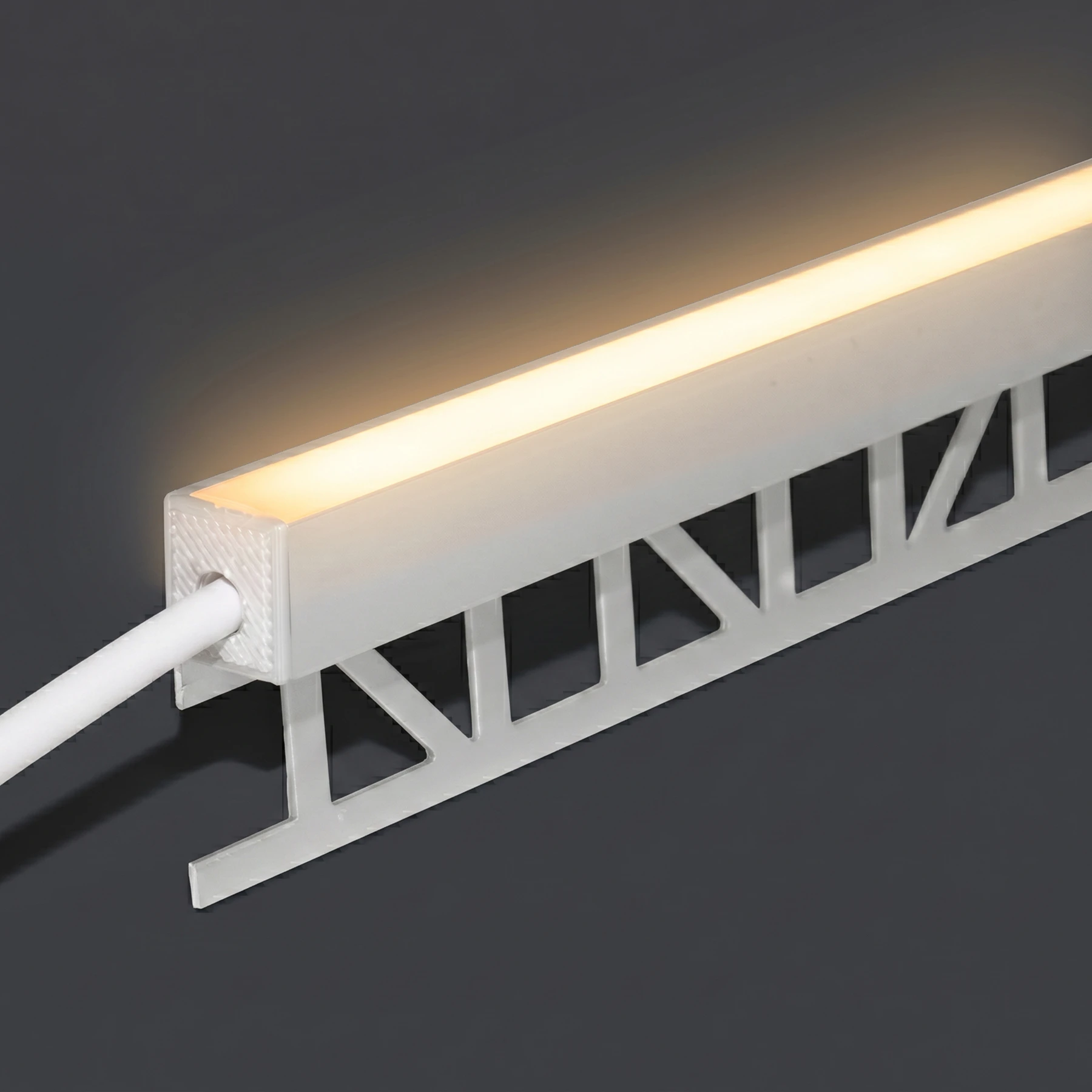 24V wasserfeste Fliesen LED Leiste - nach oben abstrahlend - COB - Warmweiß - diffus - IP65 - 33cm - 144 LED Chips - 3 Watt - 260 Lumen