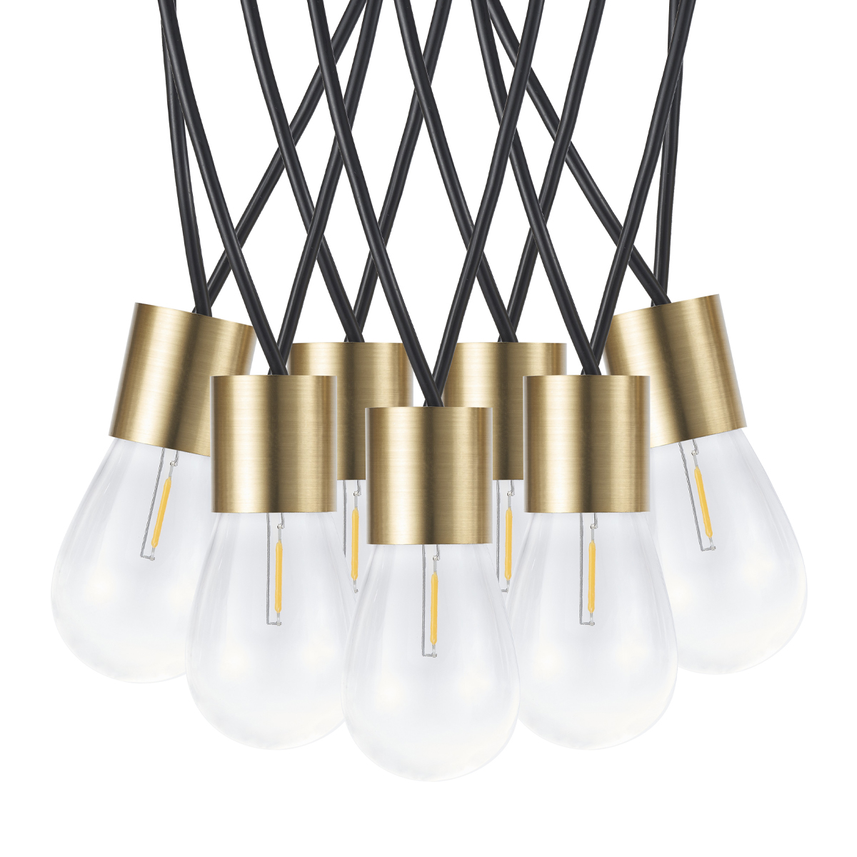 LED - Lichterkette mit 12 Leuchten in 8,40m Länge und Solarpanel, warmweiß, IP44