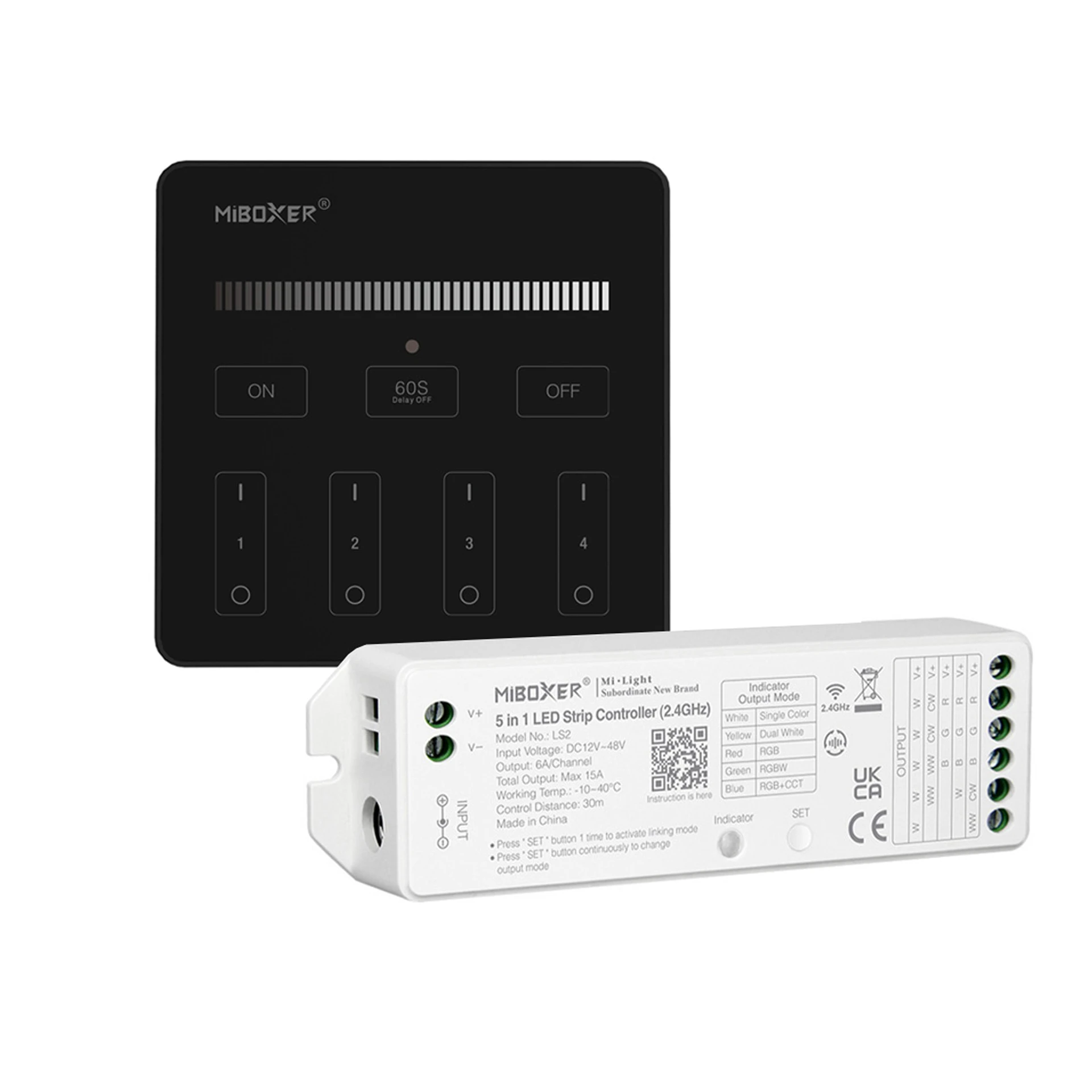 LED Funk Controller Set - 4 Zonen - 1 Kanal - Fernbedienung (2,4 GHz)