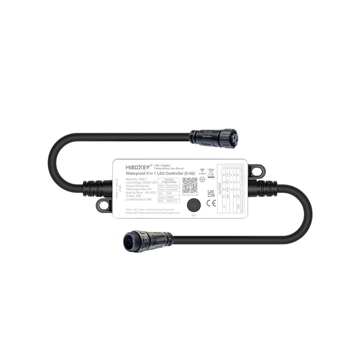 Plug & Play LED Funk Controller Set - 4 Zonen - 4 Kanal - RGBW - Fernbedienung - 2,4 GHz - IP66 - 1 Zone = 1 Fernbedienung und 1 Controller