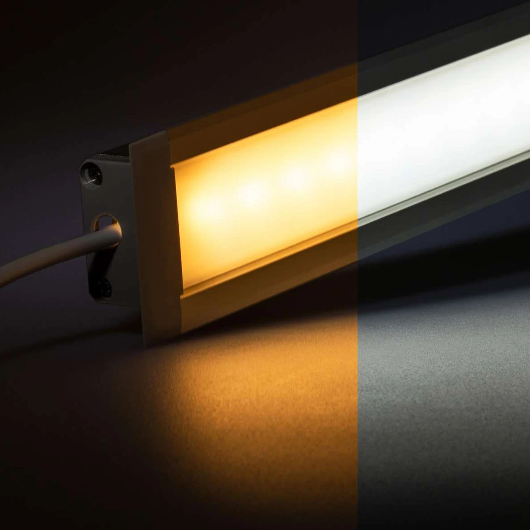 24V  Aluminium Einbau LED Leiste – einstellbare Farbtemperatur – diffuse Abdeckung