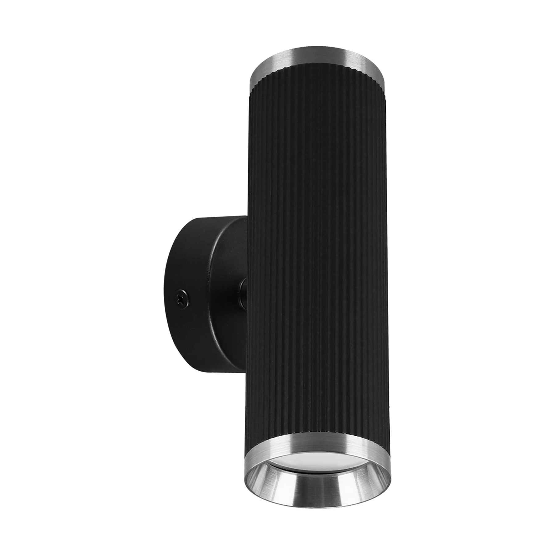 2x - Wandleuchte indoor in schwarz/chrom - Lichtfarbe: individuell wählbar