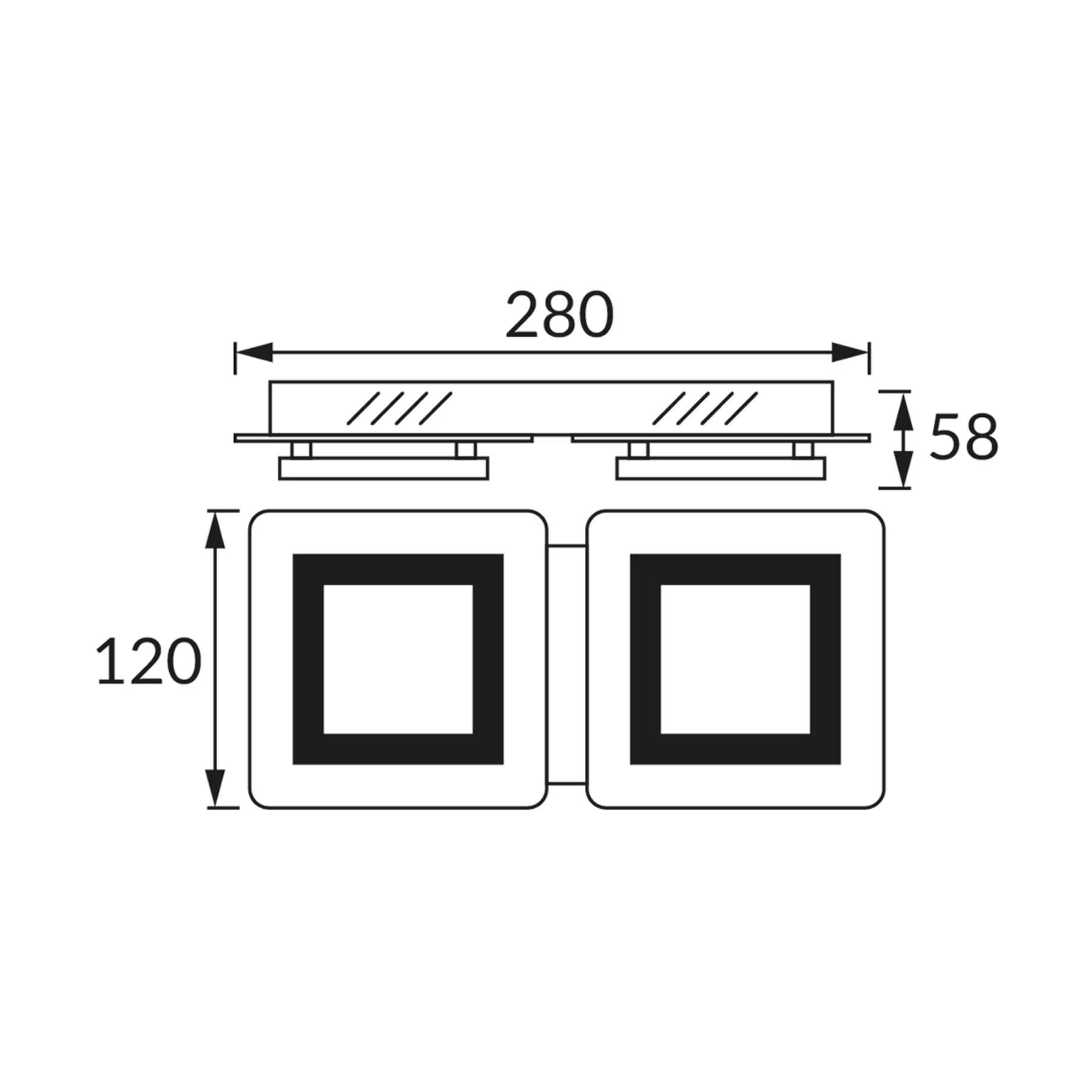 LIPSK LED 2 - Decken Spotleuchte in chrom/schwarz - 2 x 5W - Lichtfarbe: neutralweiß