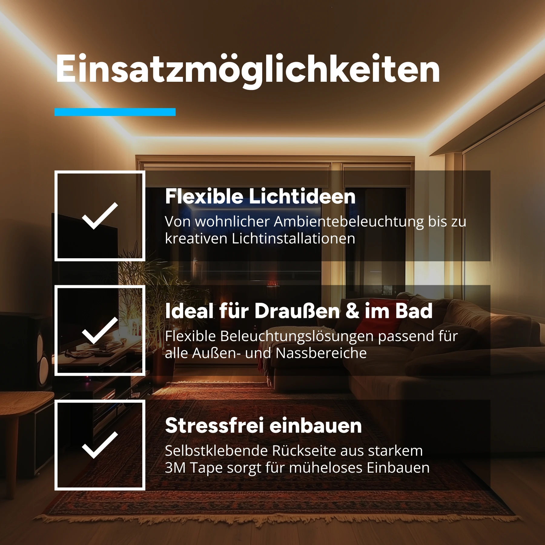 24V wasserfester COB LED Streifen - neutralweiß - IP67 - 480 LEDs je Meter - alle 5cm teilbar - 10cm - 48 LED Chips - 1,5 Watt - 169 Lumen - 20cm Eingangskabel mit offenen Kabelenden 2polig