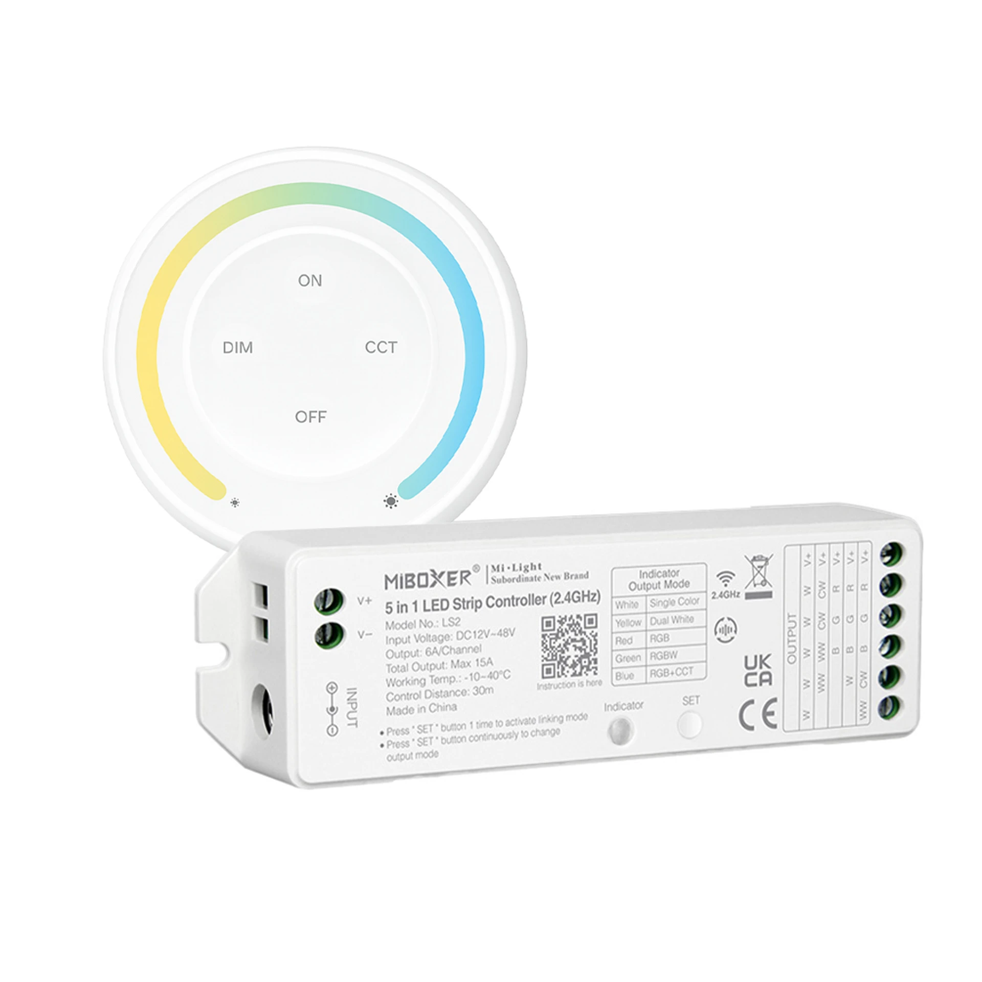 LED Funk Controller Set - 1 Zone - 1 bis 2 Kanal - CCT - Fernbedienung (2,4 GHz)