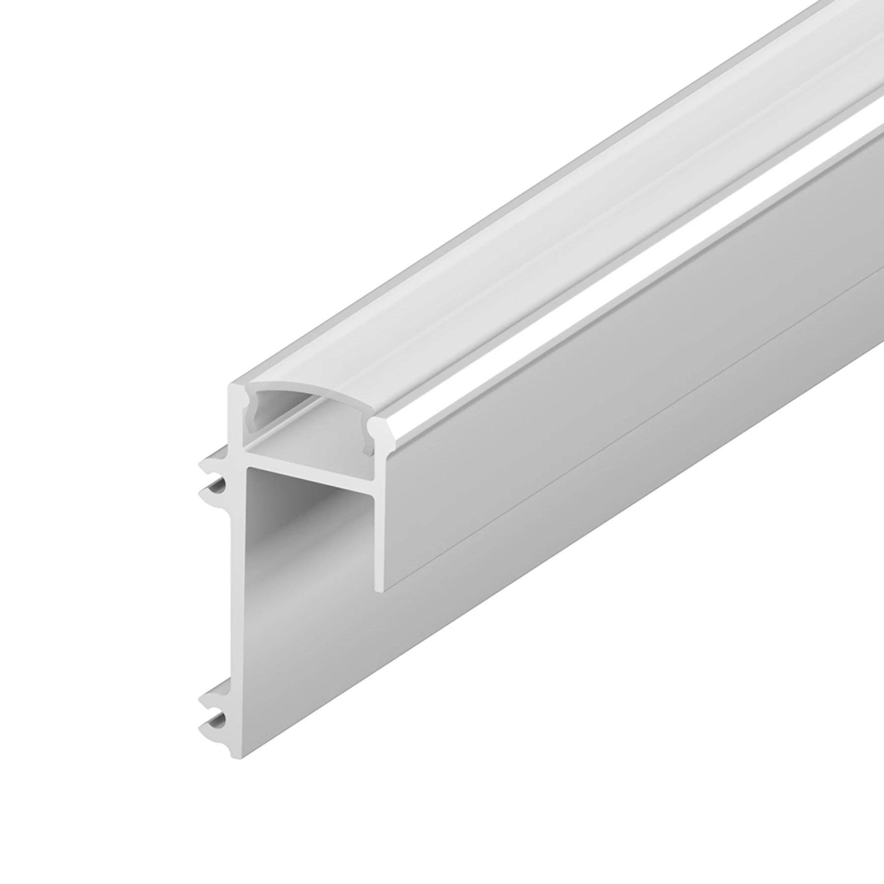 Aluminium LED Trockenbau Abschlussprofil, GK 47-2, 2,0 x 3,54 x 20cm - diffuse Abdeckung - Rollenware - ohne Endkappen