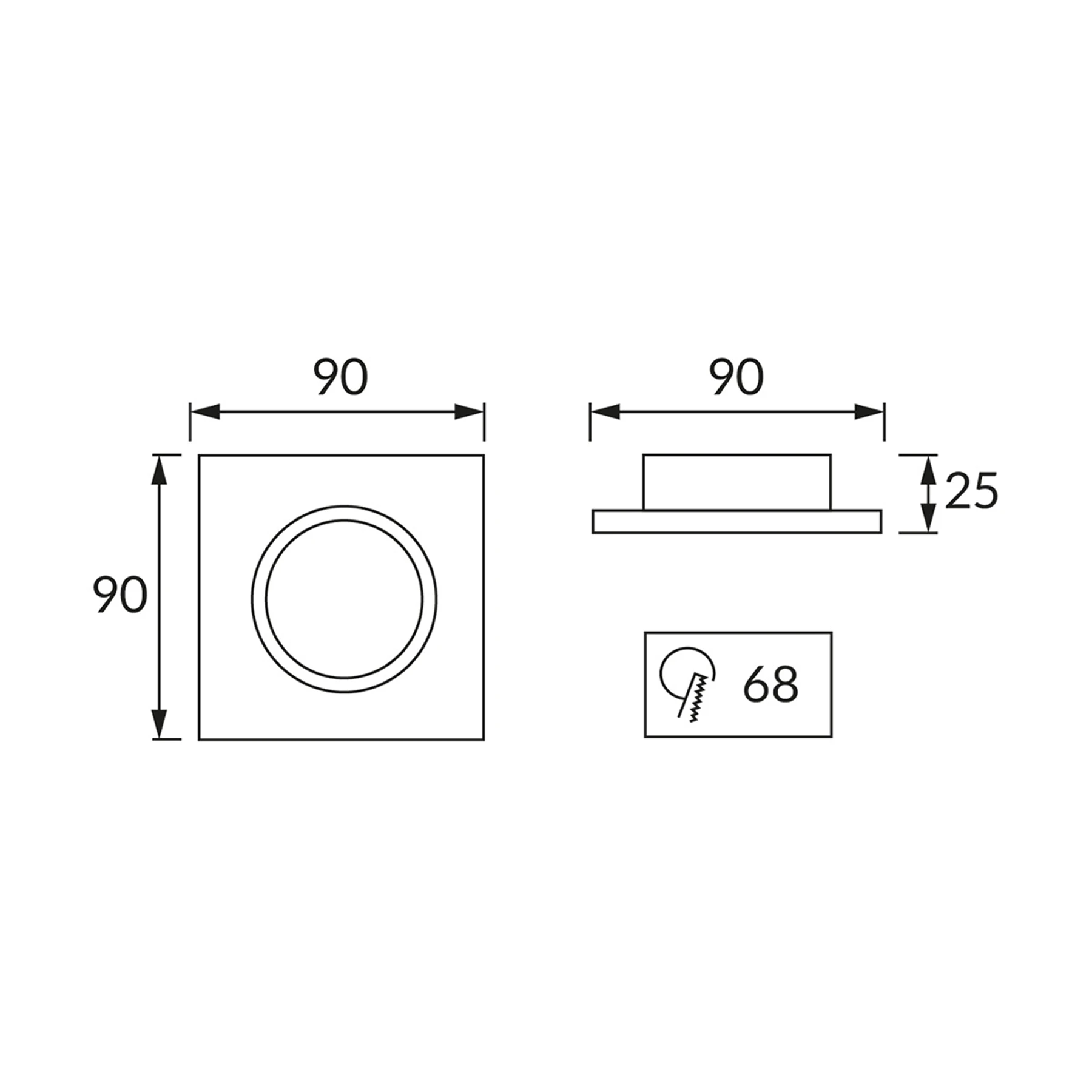 SELENA D - Einbau Deckenspot in chrom/klar - Lichtfarbe: individuell wählbar - ohne Leuchtmittel