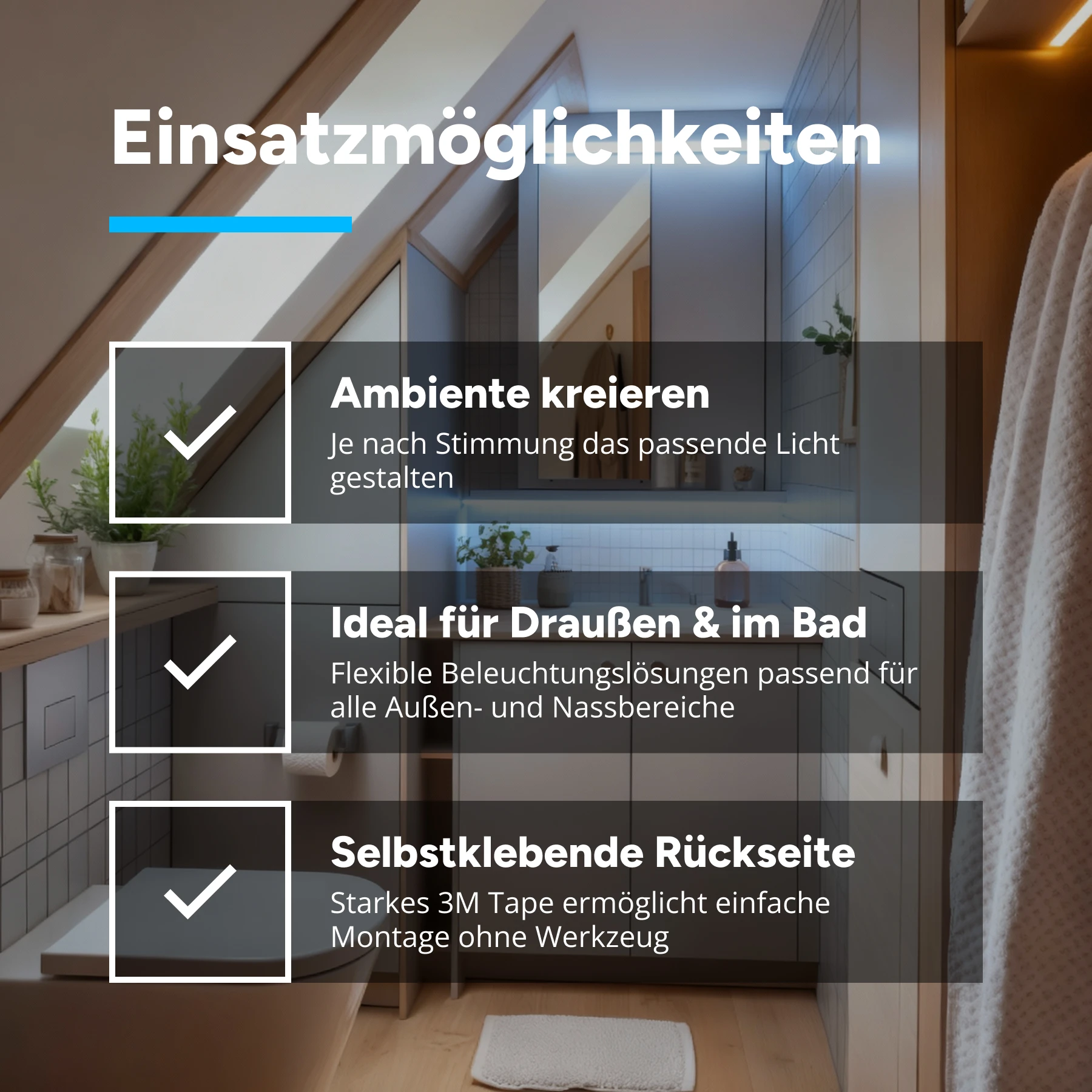 24V wasserfester LED Streifen - einstellbare Farbtemperatur - IP65 - 120 LEDs je Meter - alle 10 cm teilbar - 350cm - 420 LED Chips - 84 Watt - 6615 Lumen - 20cm Eingangskabel Plug & Play wasserfest 5polig