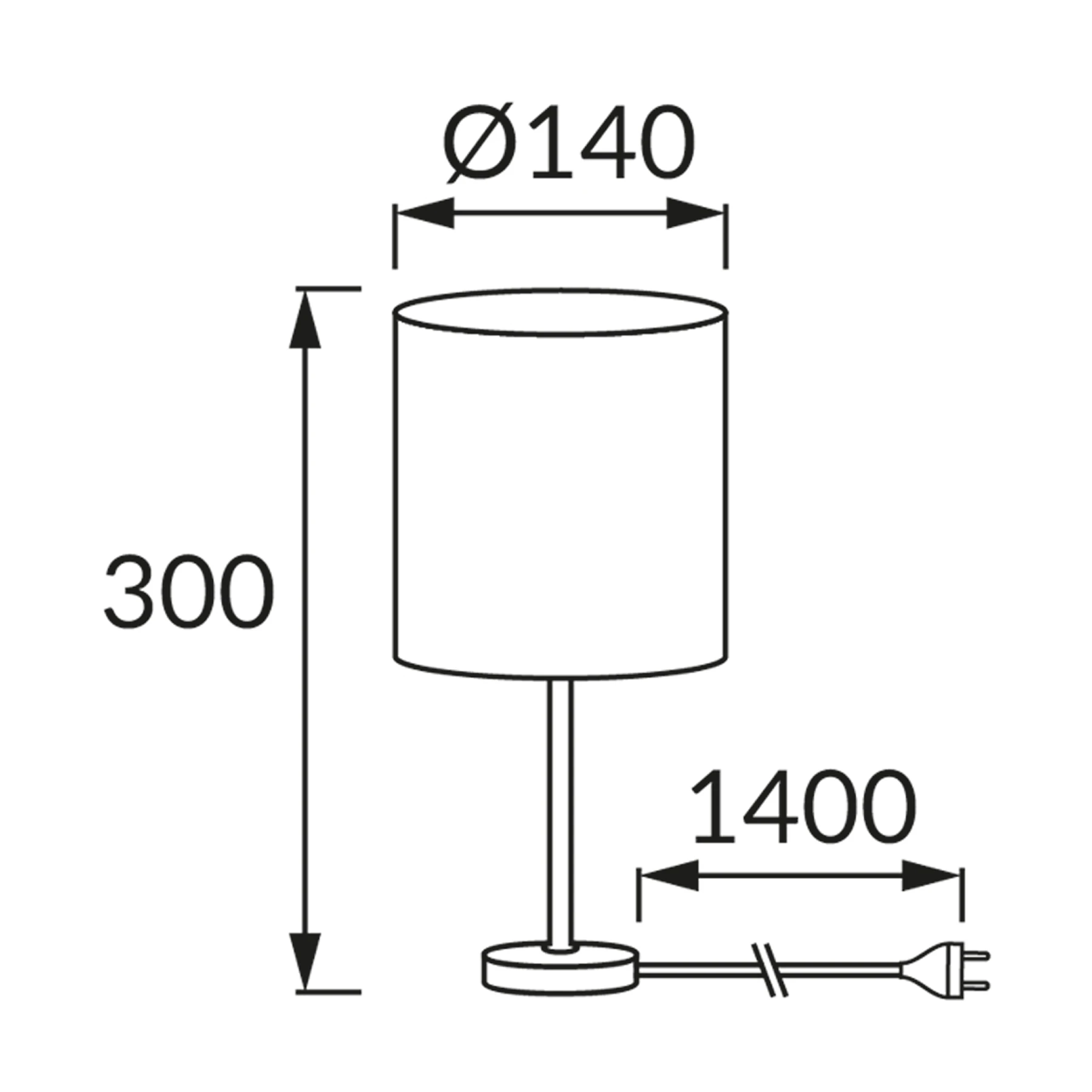 AGNES - Tischleuchte indoor in grau/chrom - ohne Leuchtmittel