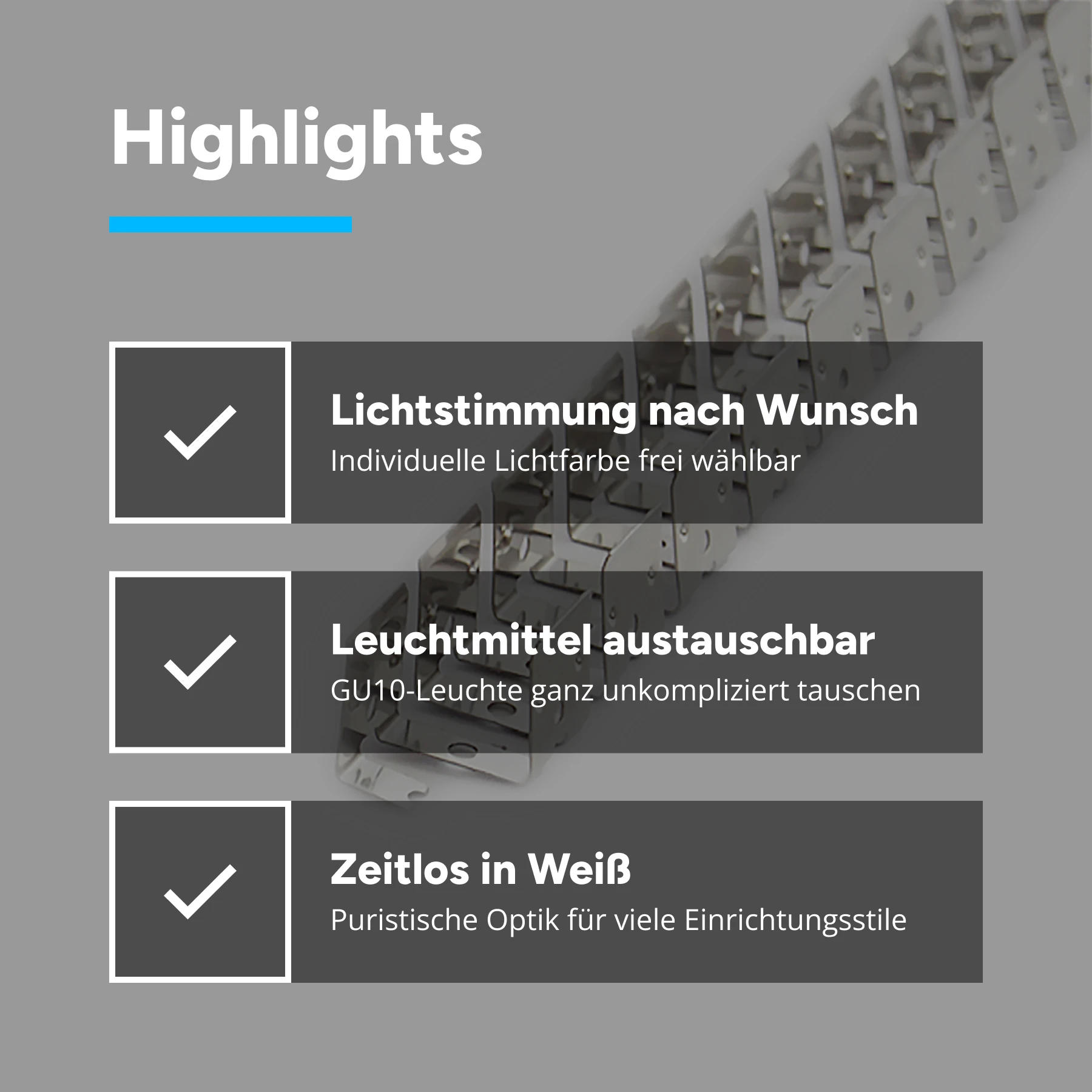 Aluminium LED Profil für 16 x 15mm Neon Streifen, flexibel, 1,9 x 1,8 x 15cm