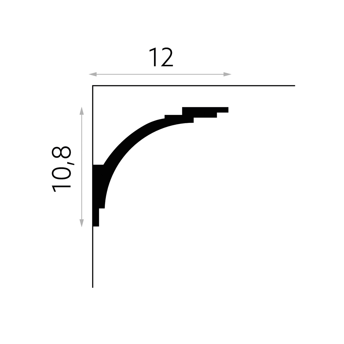 LED Stuckleiste - Deckenleiste - indirekt - 10,8 x 12 x 200cm