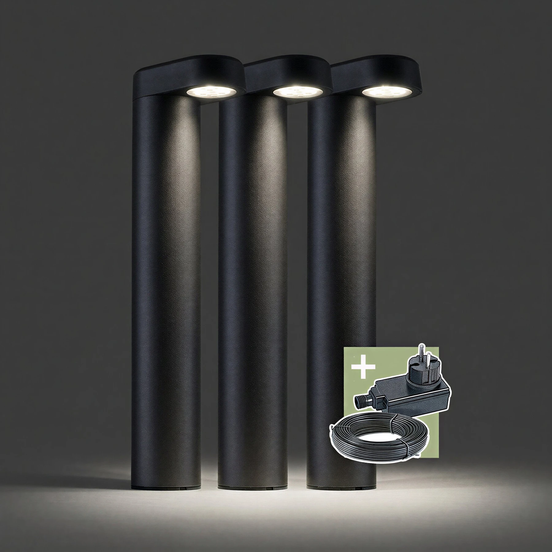 Ludeco, 12V Wegeleuchte - Oskar 3er Set, 4,5W, warmweiß, IP44