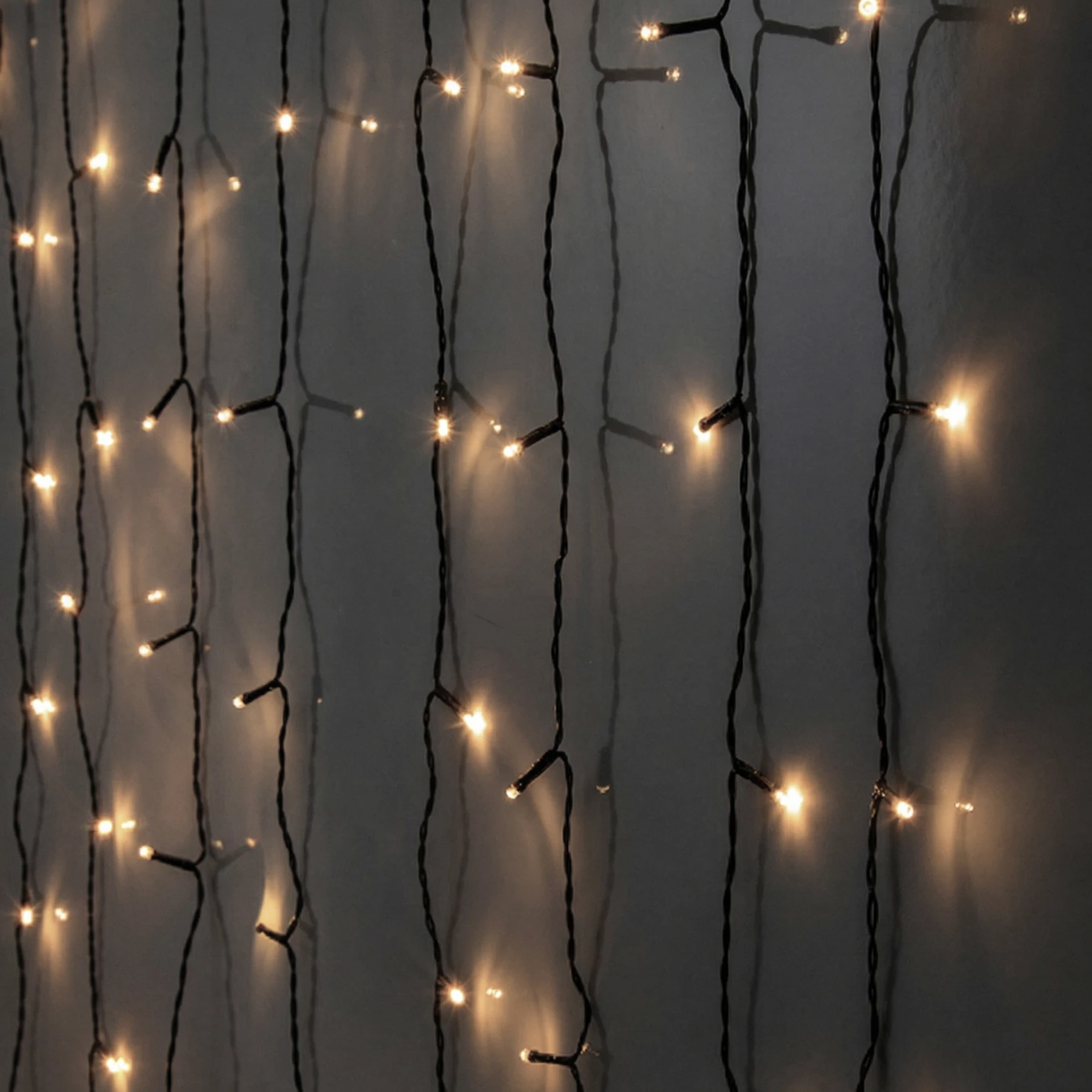 Golden Warm White - Lichtervorhang für außen - 1,3 m - 120 LEDs - Netzbetrieb - Warmweiß