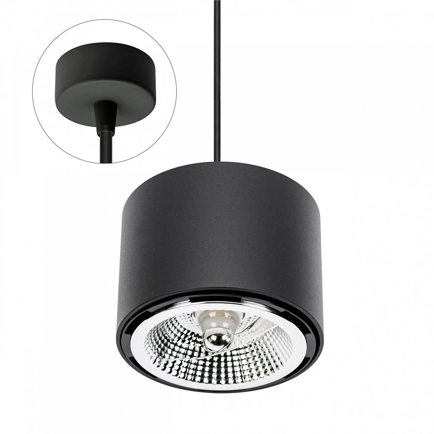 Pendelleuchte in schwarz - Lichtfarbe: individuell wählbar