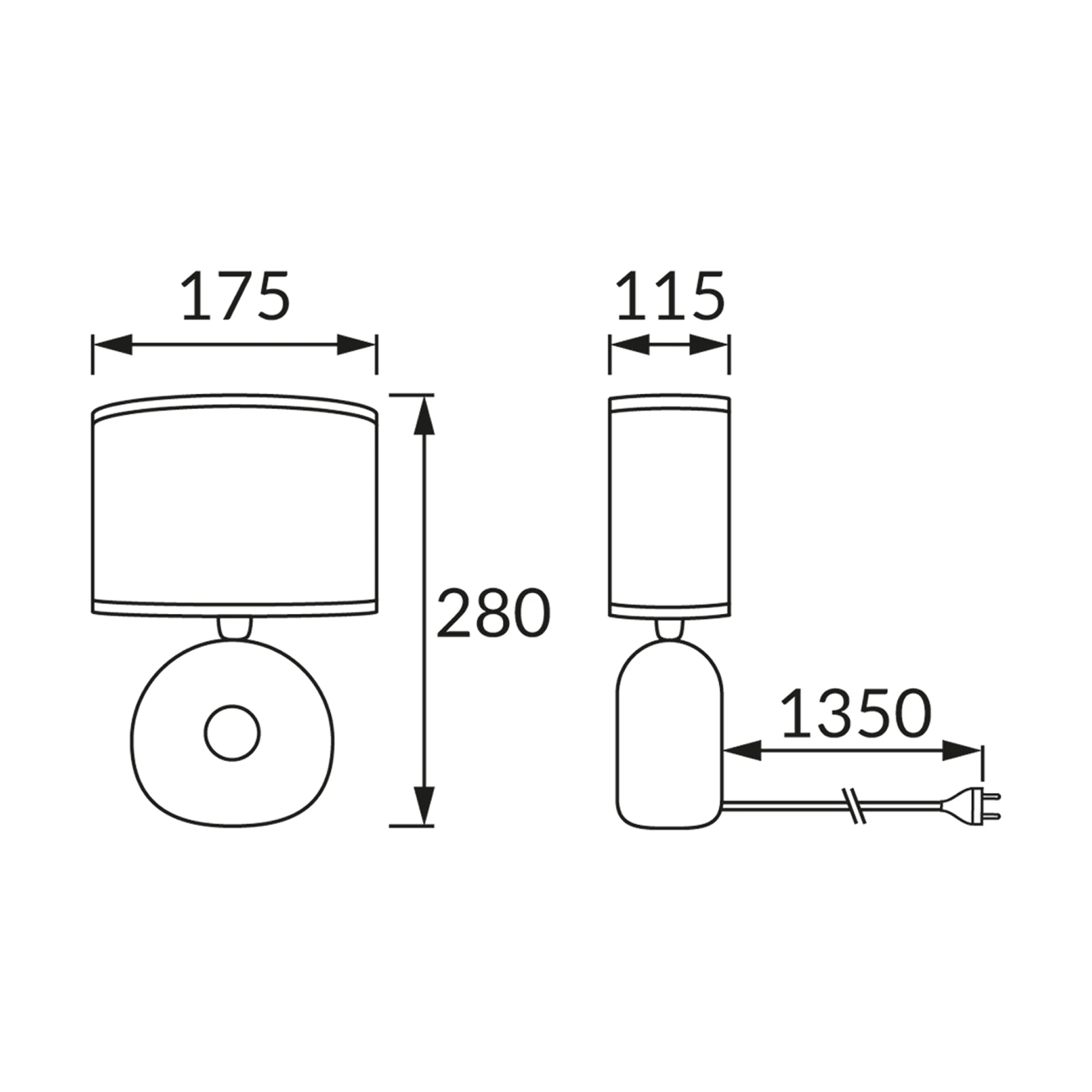Tischleuchte indoor in schwarz - ohne Leuchtmittel