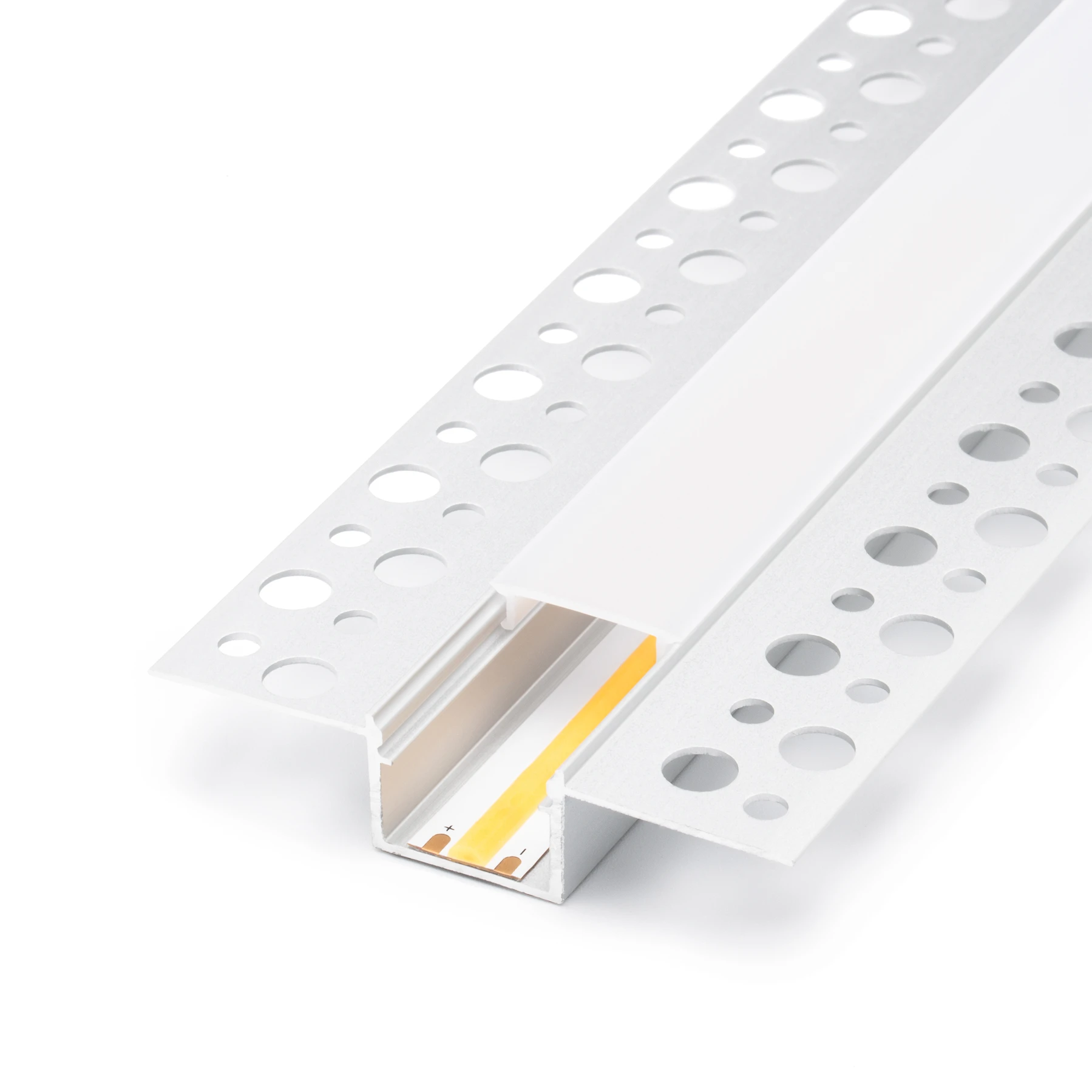 5m Komplett-Set Aluminium Unterputz Profil mit 24V COB LED Streifen, Drywall Slim