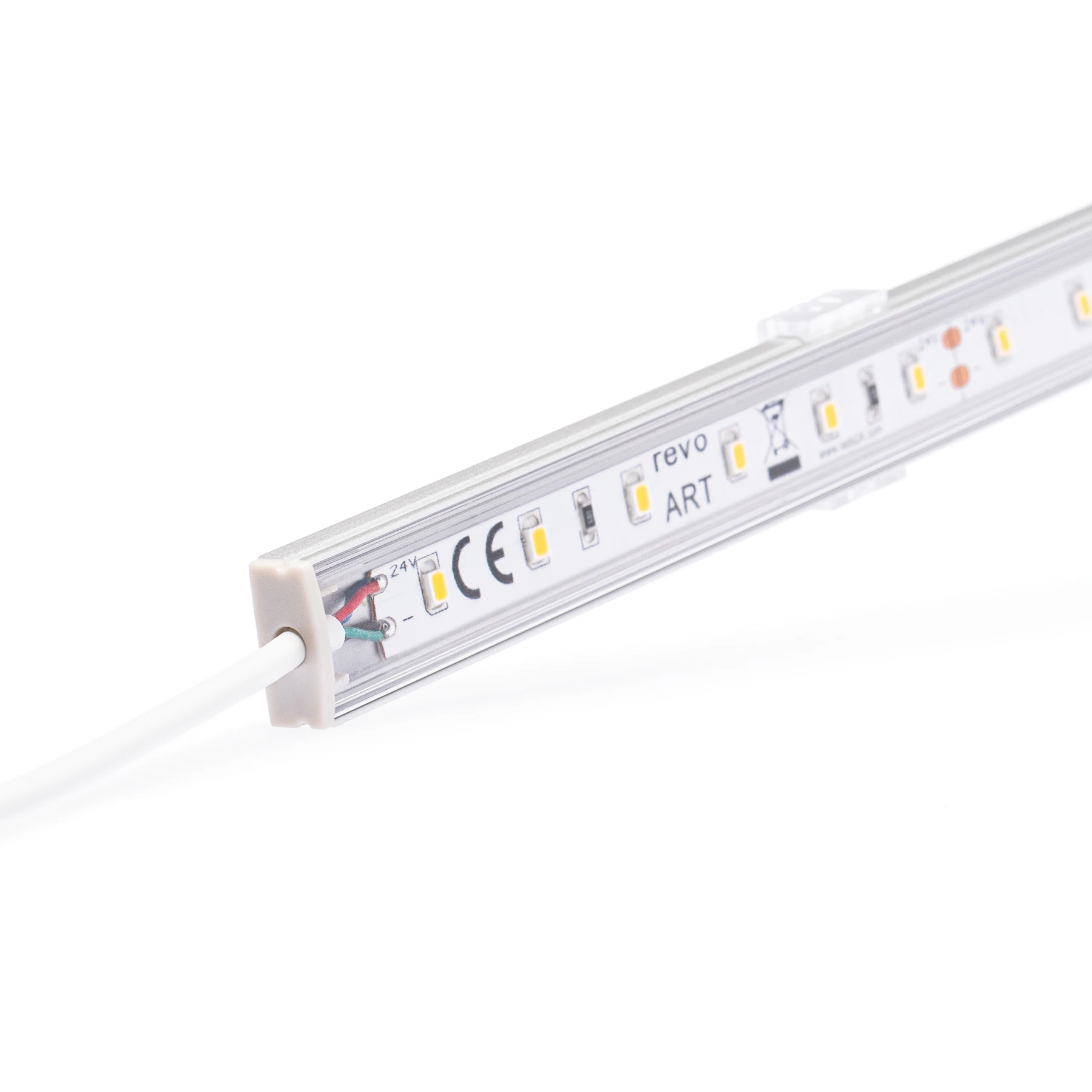 12V Slim-Line Aluminium High Power LED Leiste - warmweiß - transparente  Abdeckung