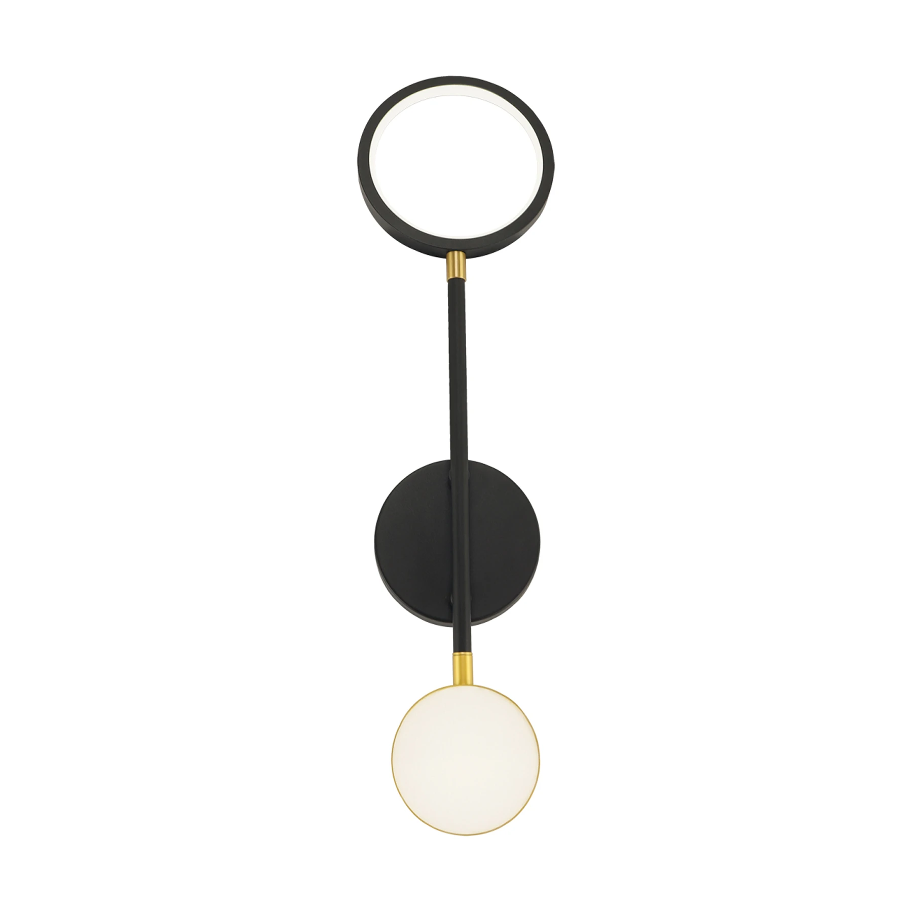 OMEGA LED I - Wandleuchte indoor in schwarz/gold - 14cm - 10W - Lichtfarbe: neutralweiß