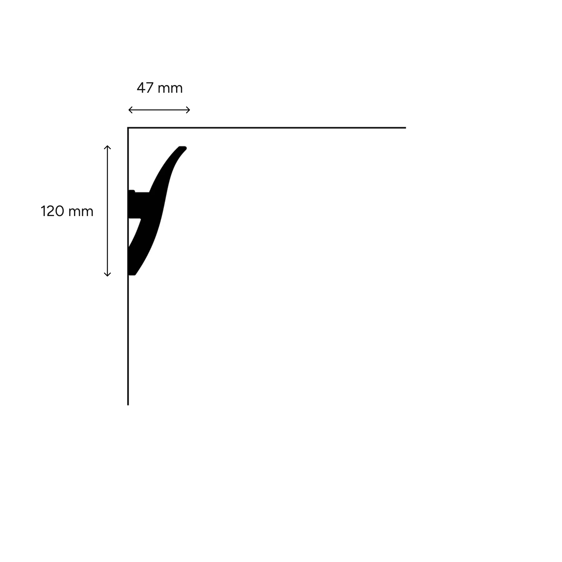 LED Stuckleiste - Deckenleiste - indirekt -  4,7 x 12 x 200cm
