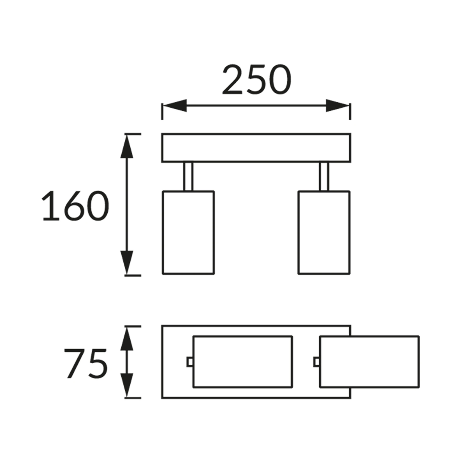 MANAM 2 - Decken Spotleuchte in weiß - ohne Leuchtmittel