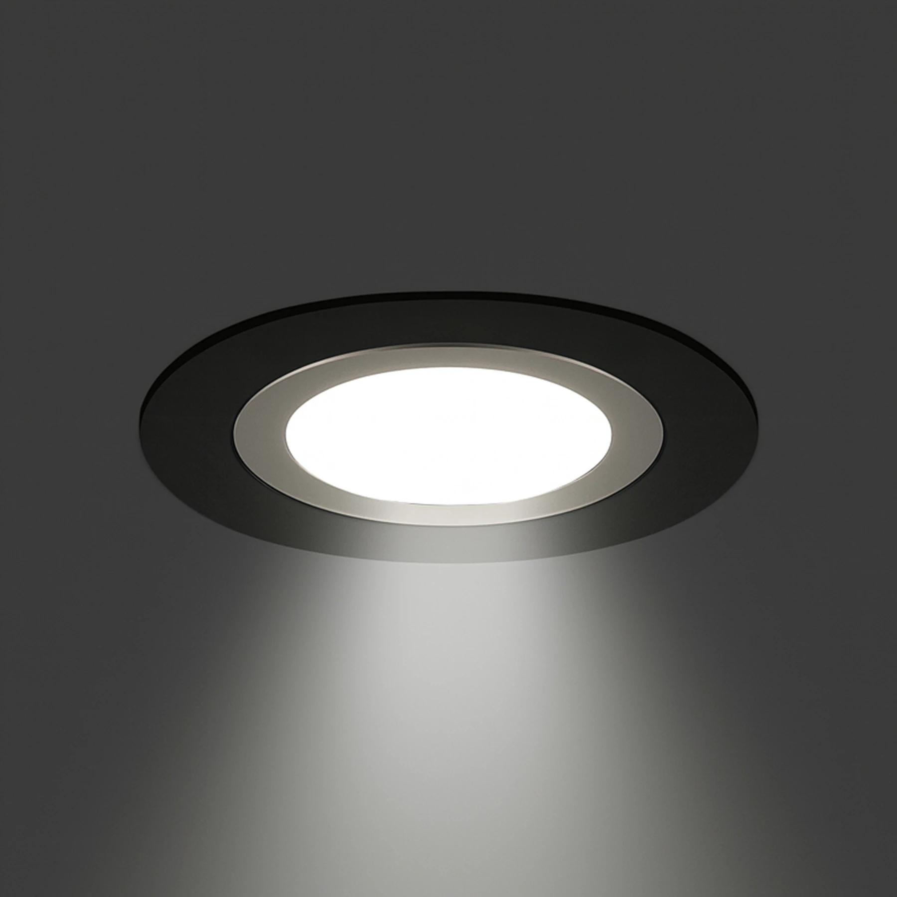 PLUTO C - Einbau Deckenspot in schwarz/chrom - Lichtfarbe: individuell wählbar