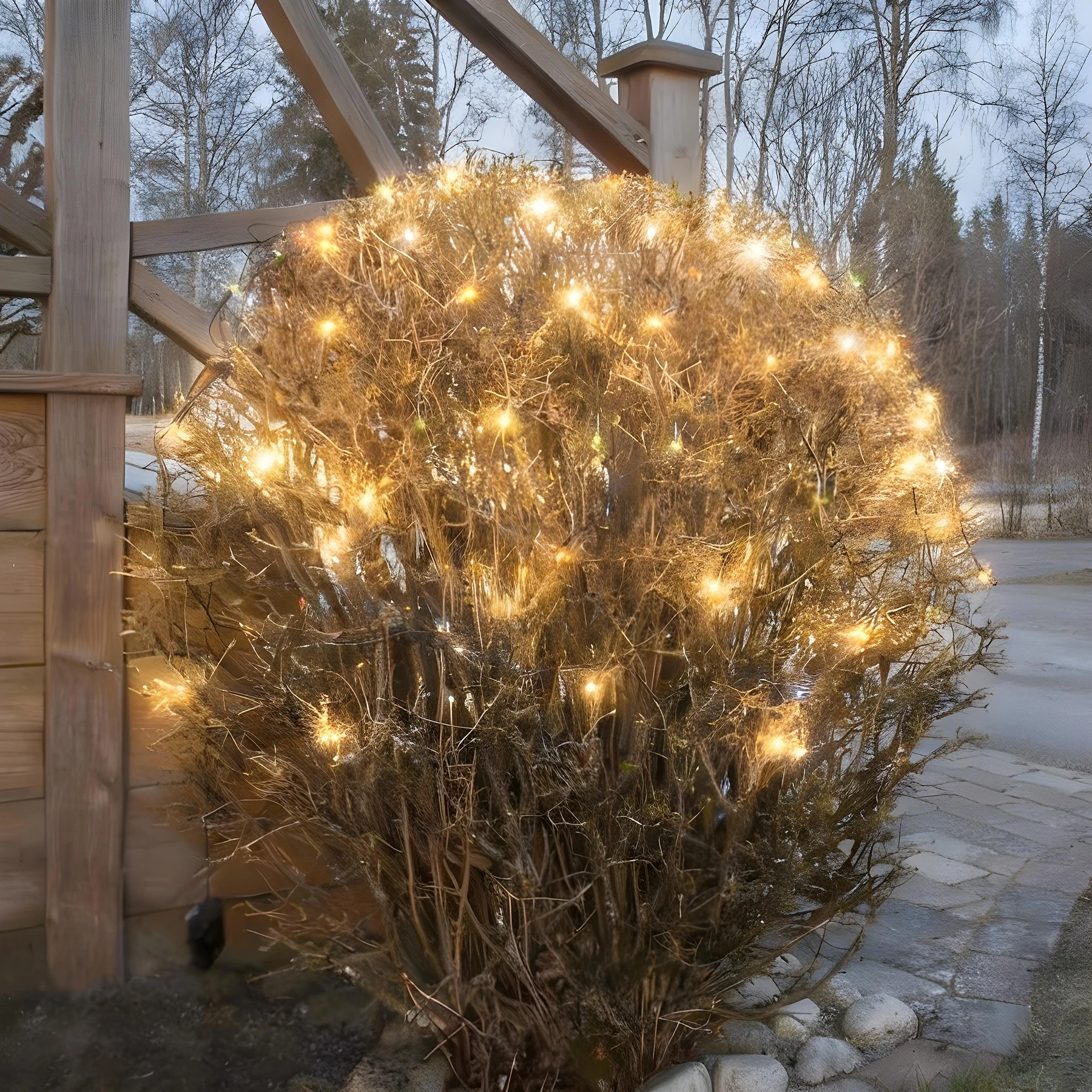Battery - Lichternetz für außen - 1,5 m - 80 LEDs - Timer - Batteriebetrieb - Warmweiß