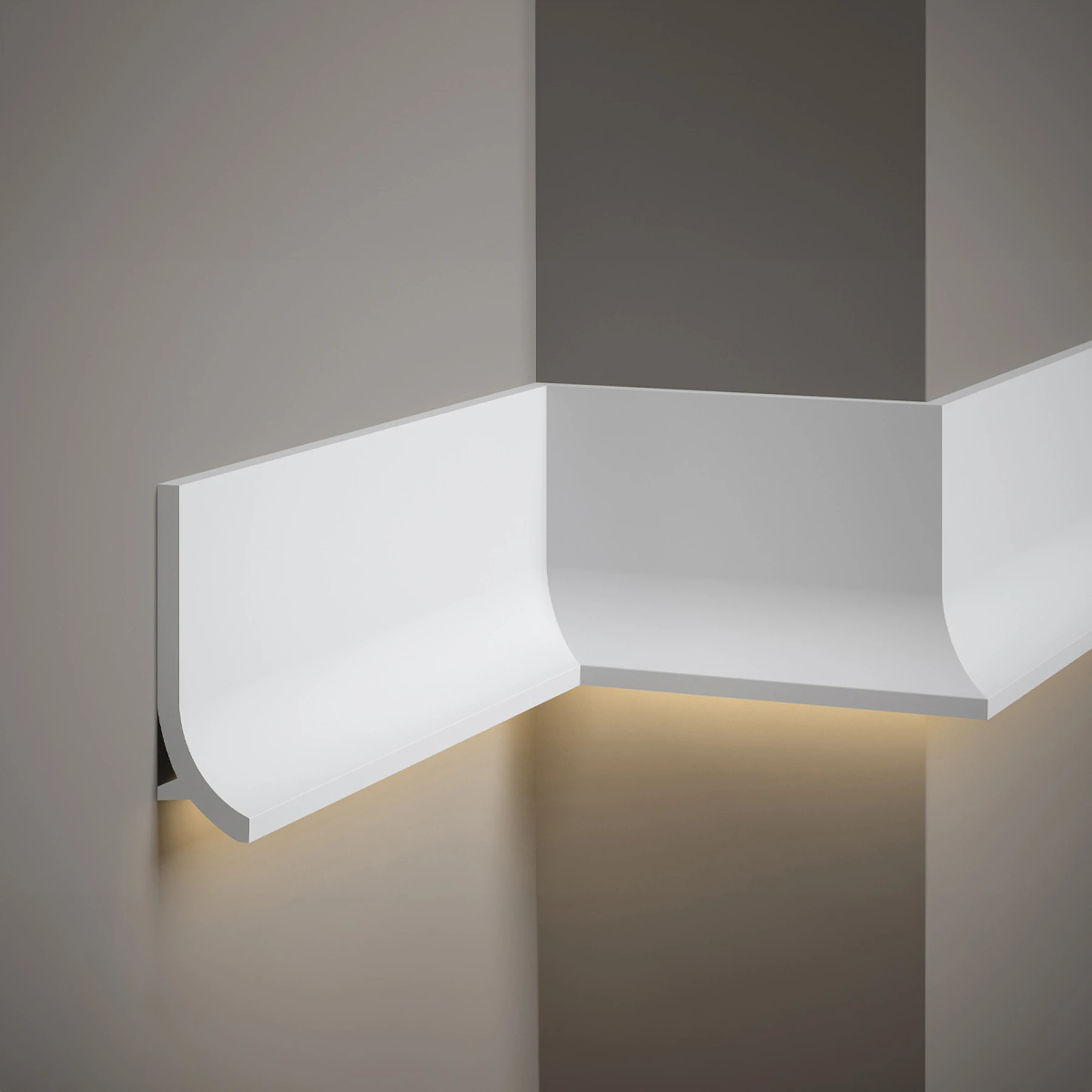 LED Stuckleiste - Wandleiste - indirekt - 4 x 13,5 x 200cm