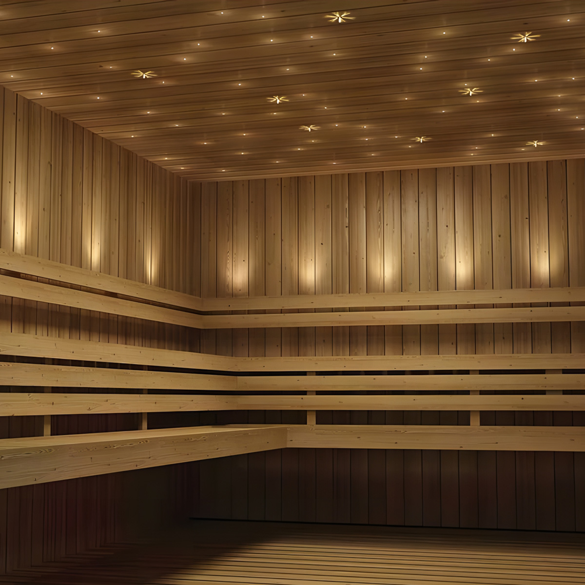 Sauna Beleuchtungsset 12V, 16W, 80 Farben, 15 Lichtprogramme, 80 Fasern a Ø 2mm  in 2m Länge