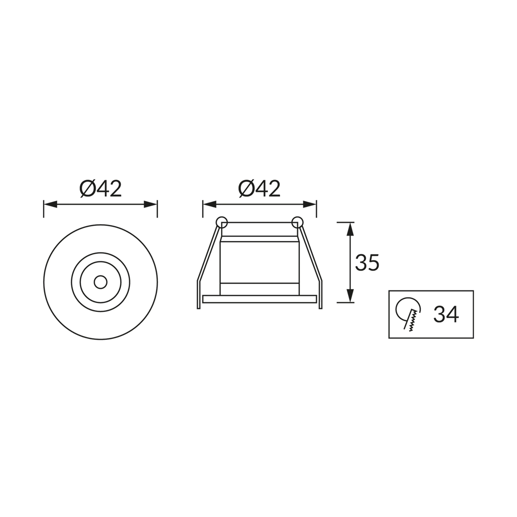 Einbau Deckenspot in mattchrom - 1,6 W - Lichtfarbe: neutralweiß