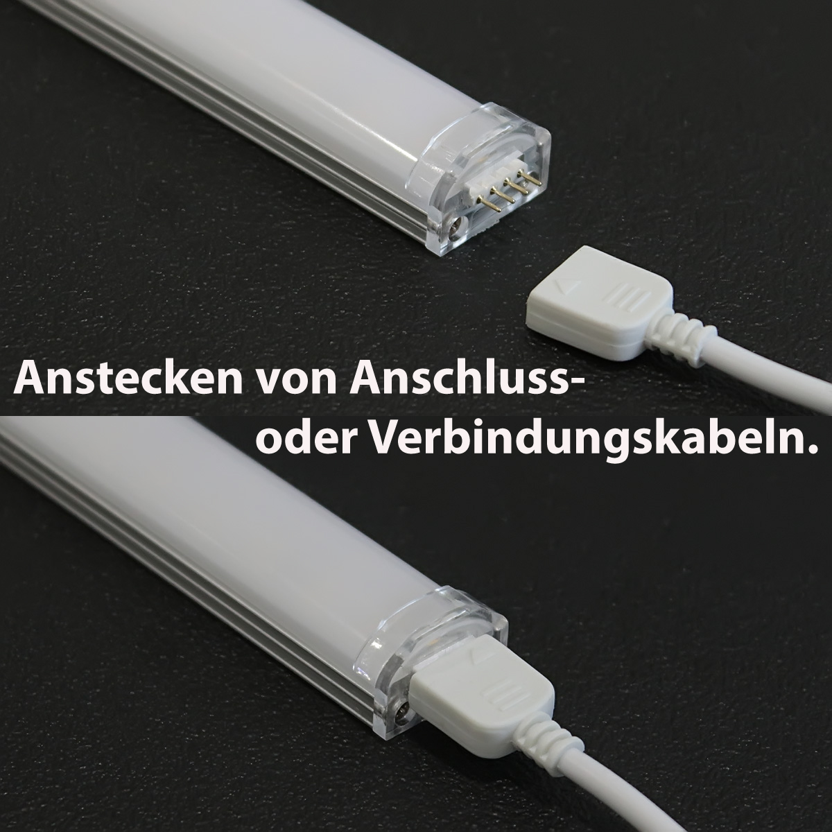 Aluminium LEDLeiste steckbar - 70x 5630 LEDs auf 100cm 24V warmweiß - kein Anschlußkabel zum Netzteil - klare Schutzabdeckung