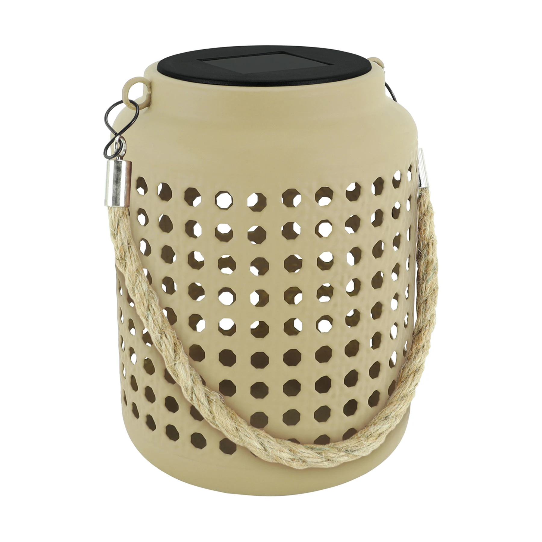 Solar Tischleuchte in beige - Lichtfarbe: kaltweiß