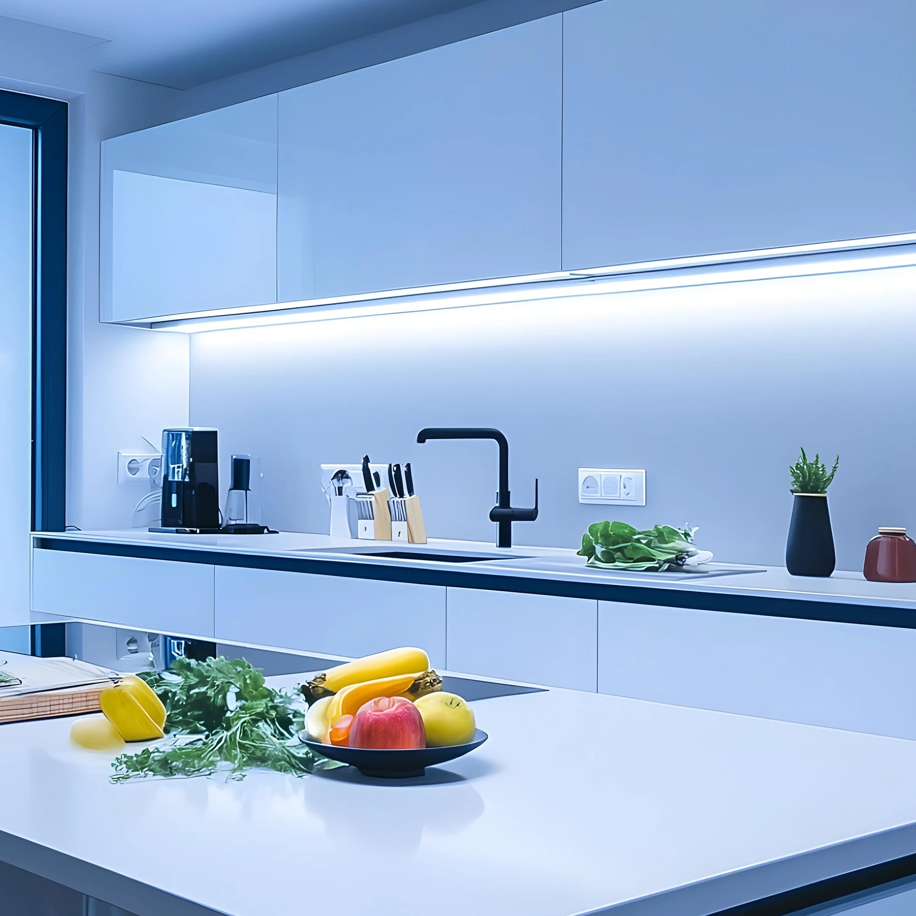 24V LED-Eckleiste mit klarer Abdeckung -  weiß 6000K - kein Anschlußkabel zum Netzteil - 28cm mit 35 SMD LEDs - 5 Watt 360 Lumen