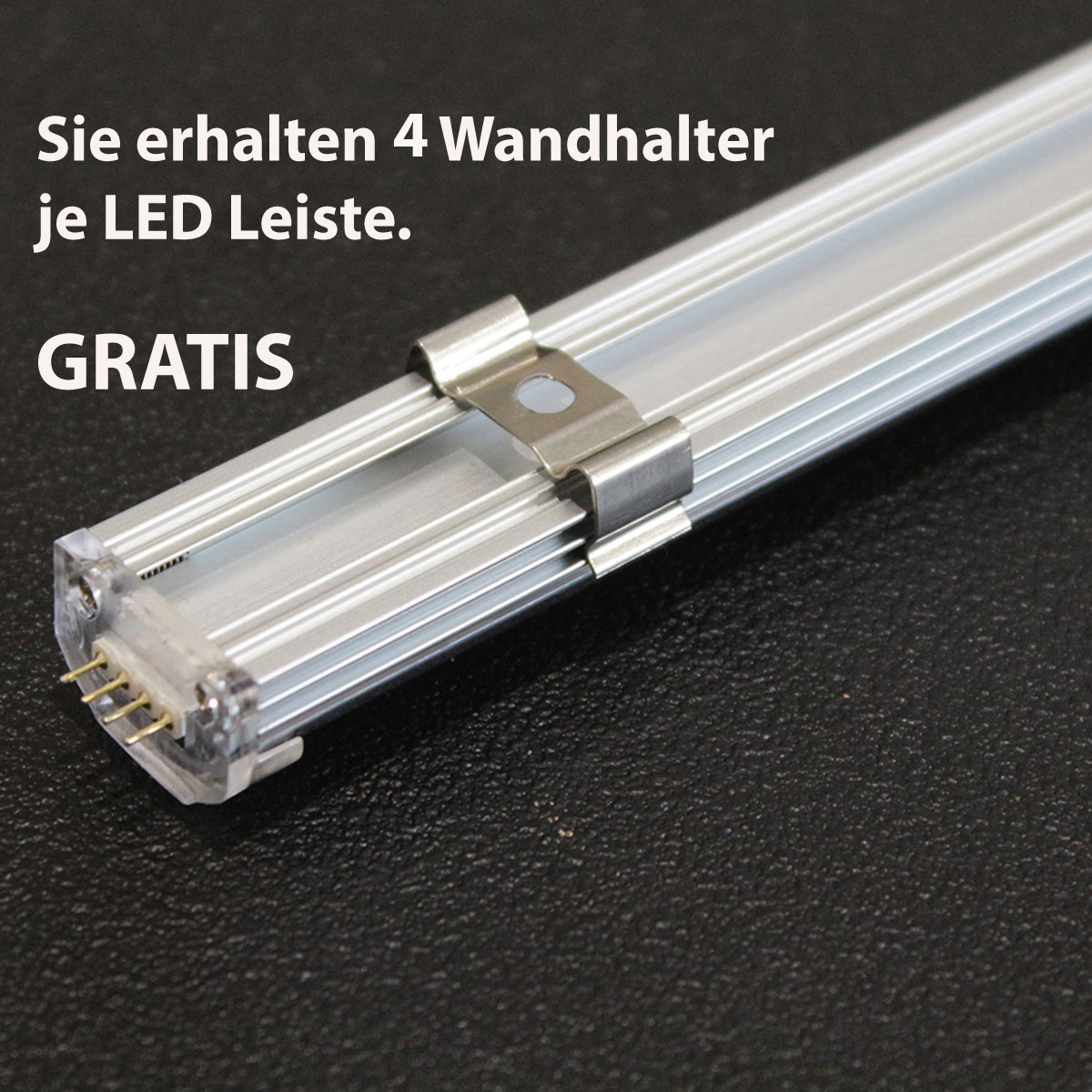 Aluminium LEDLeiste steckbar - 70x 5630 LEDs auf 100cm 24V warmweiß - kein Anschlußkabel zum Netzteil - klare Schutzabdeckung