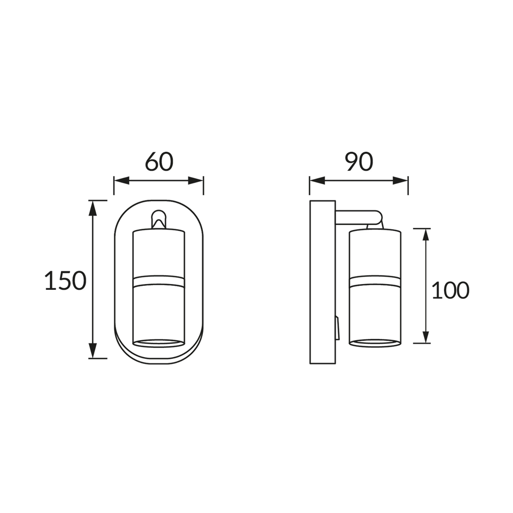 DIOR WLL - Wandleuchte indoor in weiß/chrom - ohne Leuchtmittel