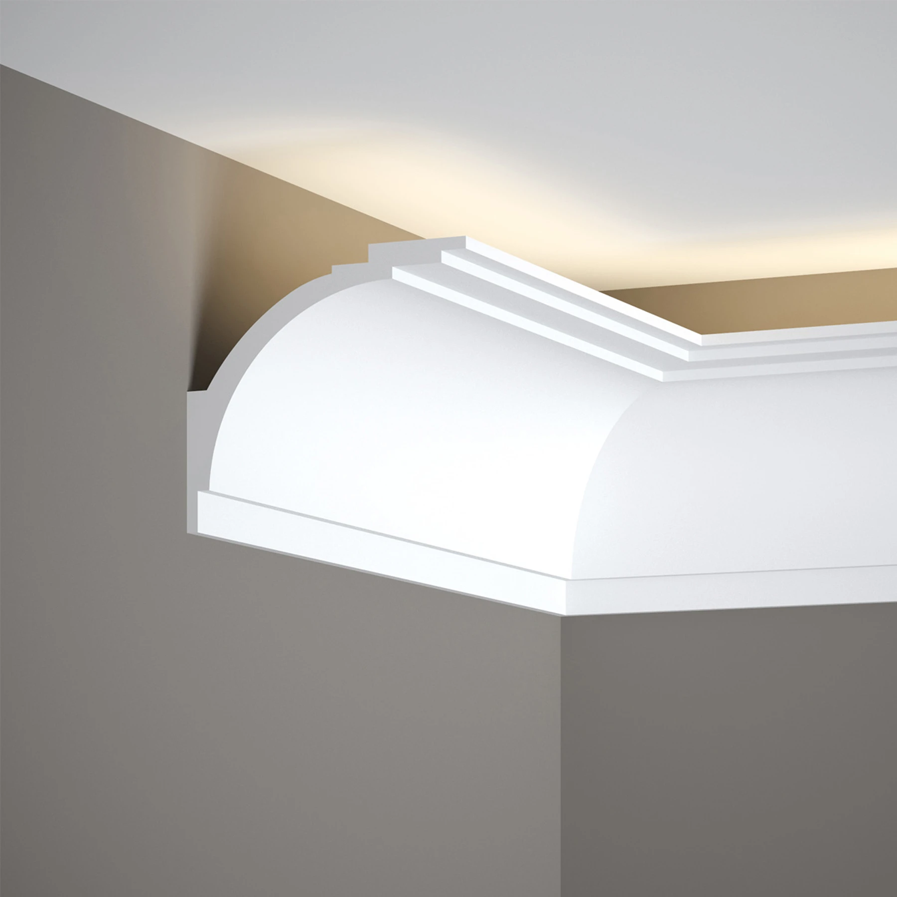 Stuckleisten Set -  Deckenleiste indirekt -  Stuckprofil mit 48V LED Streifen -  Fernbedienung und Netzteil