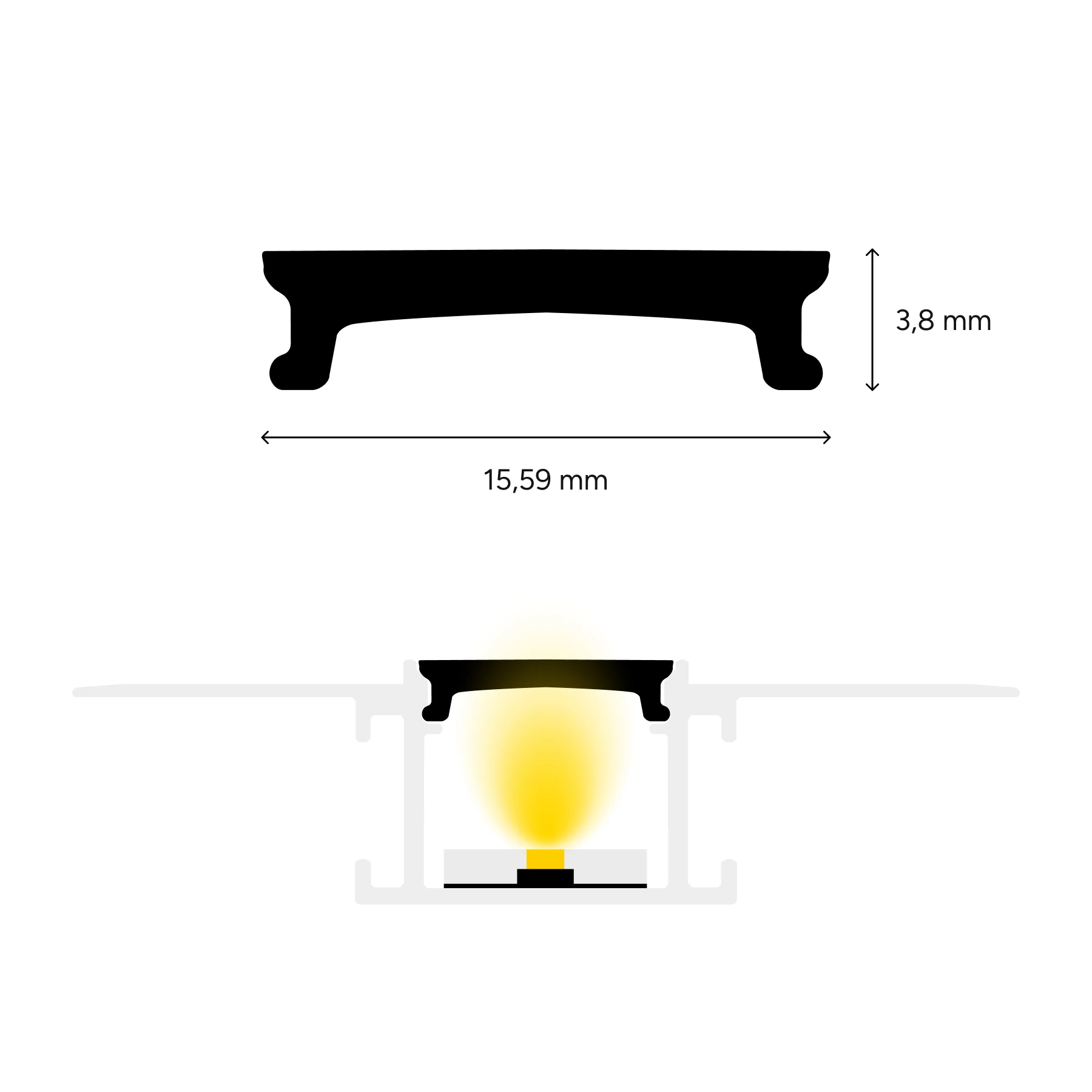 diffuse Abdeckung für LED Trockenbau Unterputzprofil - flexibel, CC-71-Flex - 100cm