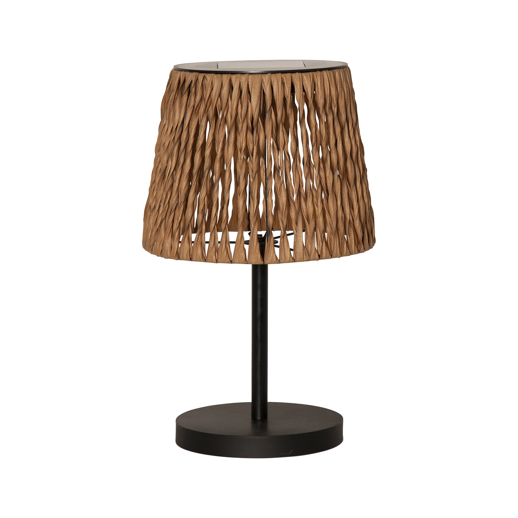 Cesta - Solar Tischleuchte in schwarz/braun - Lichtfarbe: warmweiß