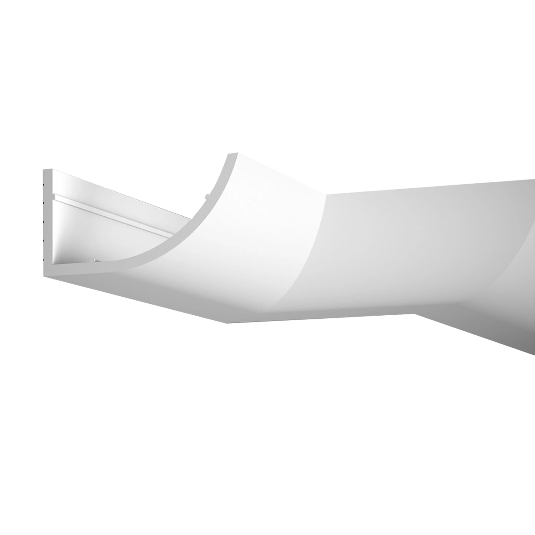 LED Stuckleiste - große halbrunde Deckenleiste - 17,2 x 8,6 x 200cm