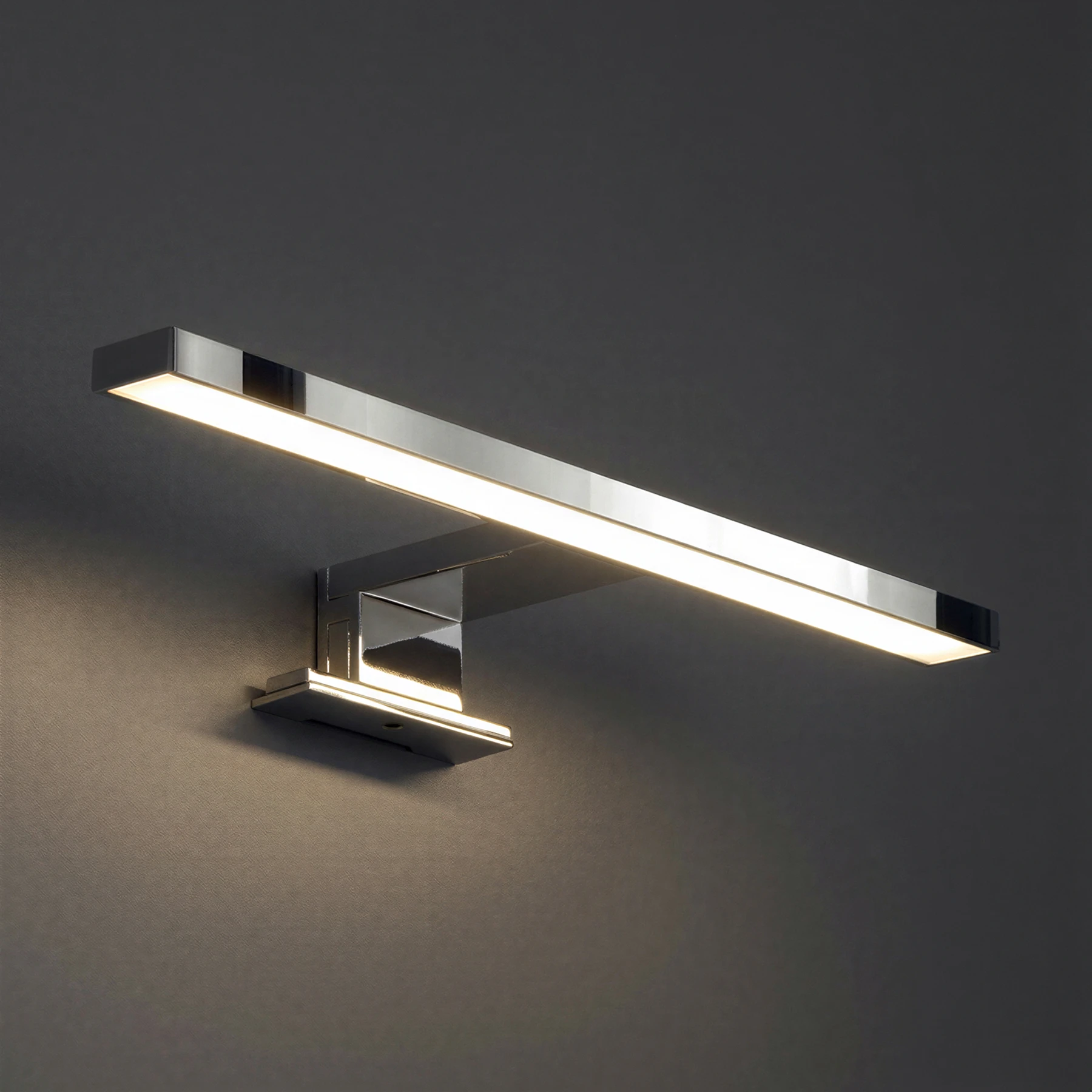 230V LED - Spiegelleuchte in  Chrom - Lichtfarbe: Neutralweiß - 5W - 30cm