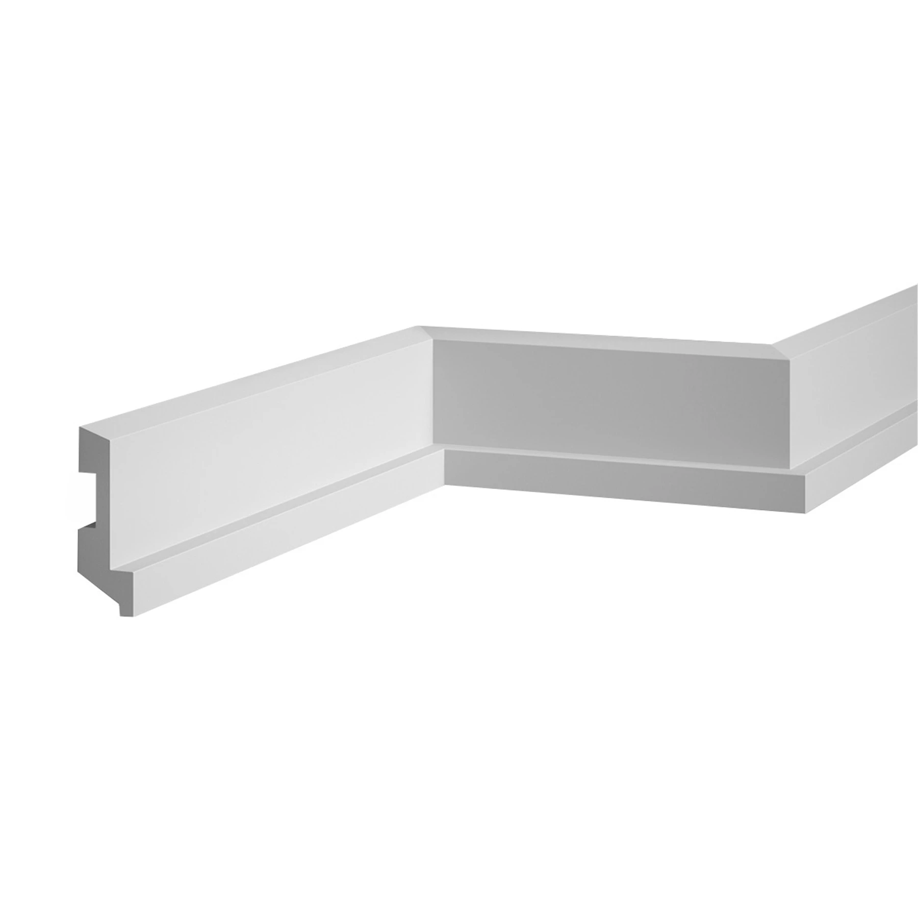 LED Stuckleiste - hohe eckige Sockelleiste - 2,7 x 8 x 200cm