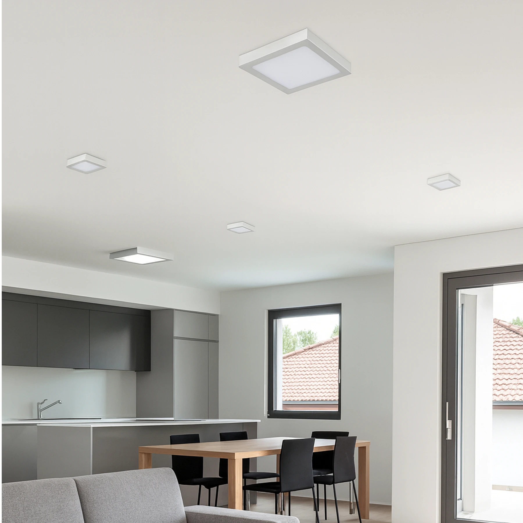Decken Aufbauleuchte in mattchrom - 24 W - Lichtfarbe: neutralweiß