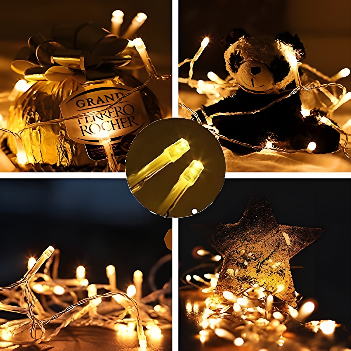 Lichterkette für außen - 12 m - 120 LEDs - Timer - Batteriebetrieb - Lichtfarbe: Warmweiß