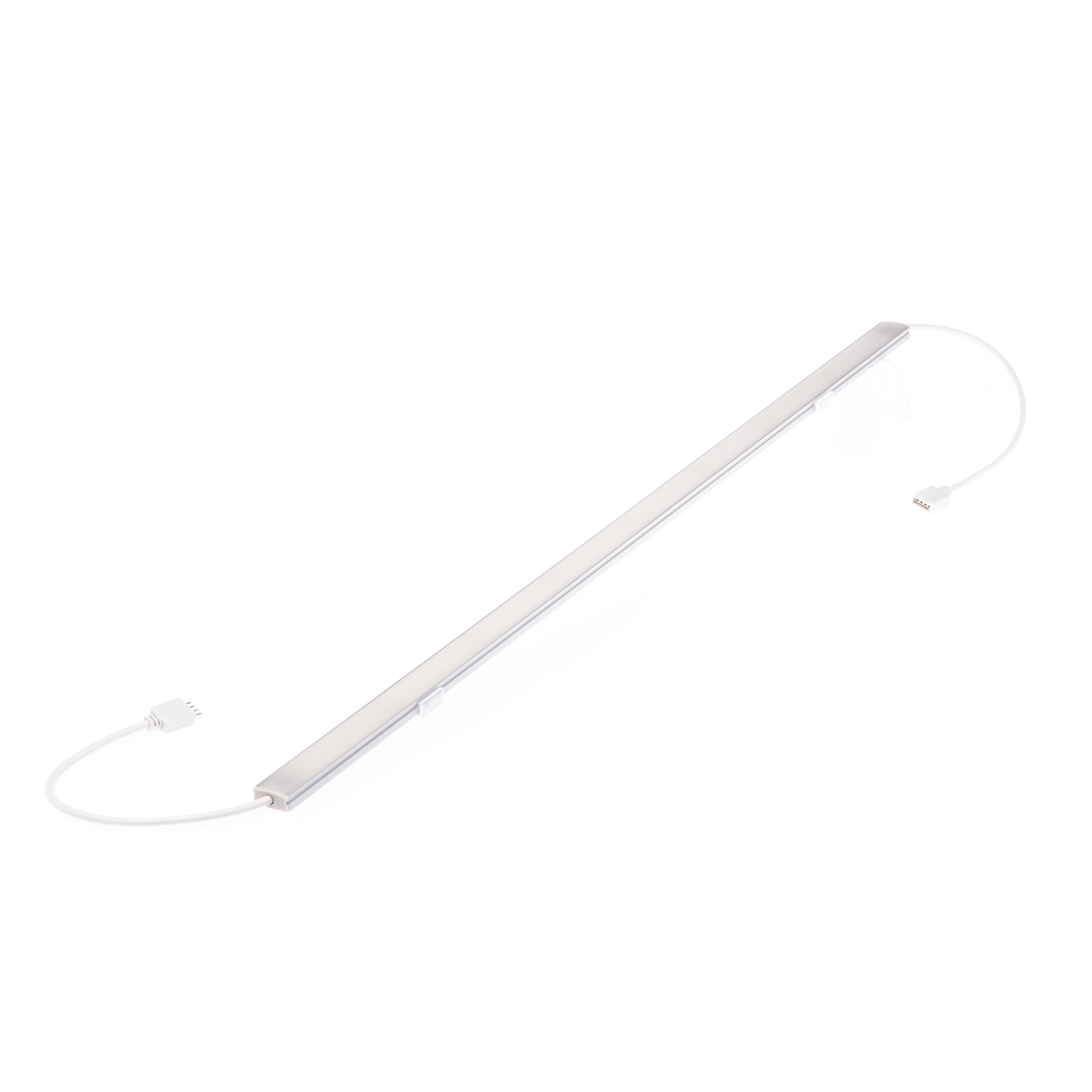 12V Slim-Line Aluminium LED Leiste - COB - warmweiß - diffuse  Abdeckung - 33cm - 120 LEDs - 2,7 Watt - 255 Lumen - 100cm Anschlußkabel zum Netzteil - mit Ausgangskabel ( zum Anschluss einer weiteren LED- Leiste)