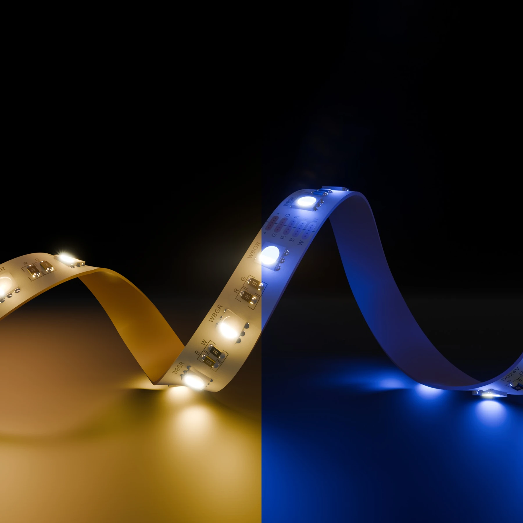 24V LED Streifen – RGBWW (RGB + Warmweiß) – 60 LEDs je Meter – alle 10cm teilbar
