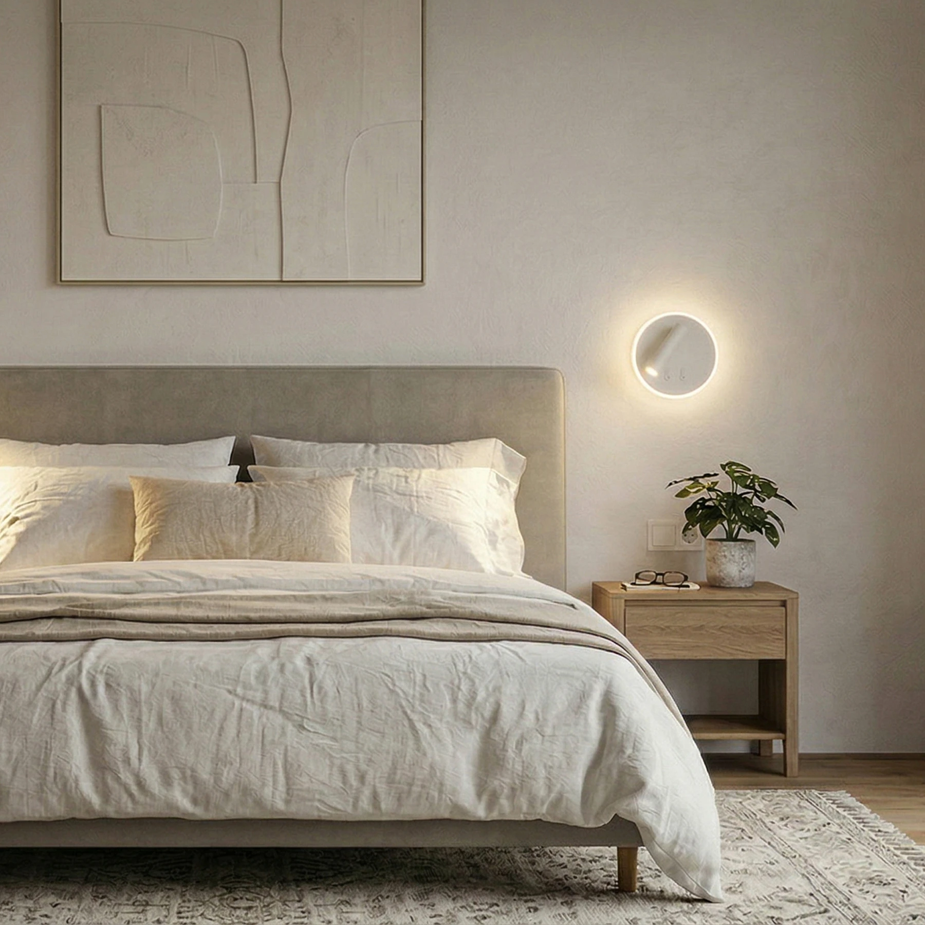 Wandleuchte indoor in weiß - 6 W + 3 W - Lichtfarbe: warmweiß/ neutralweiß